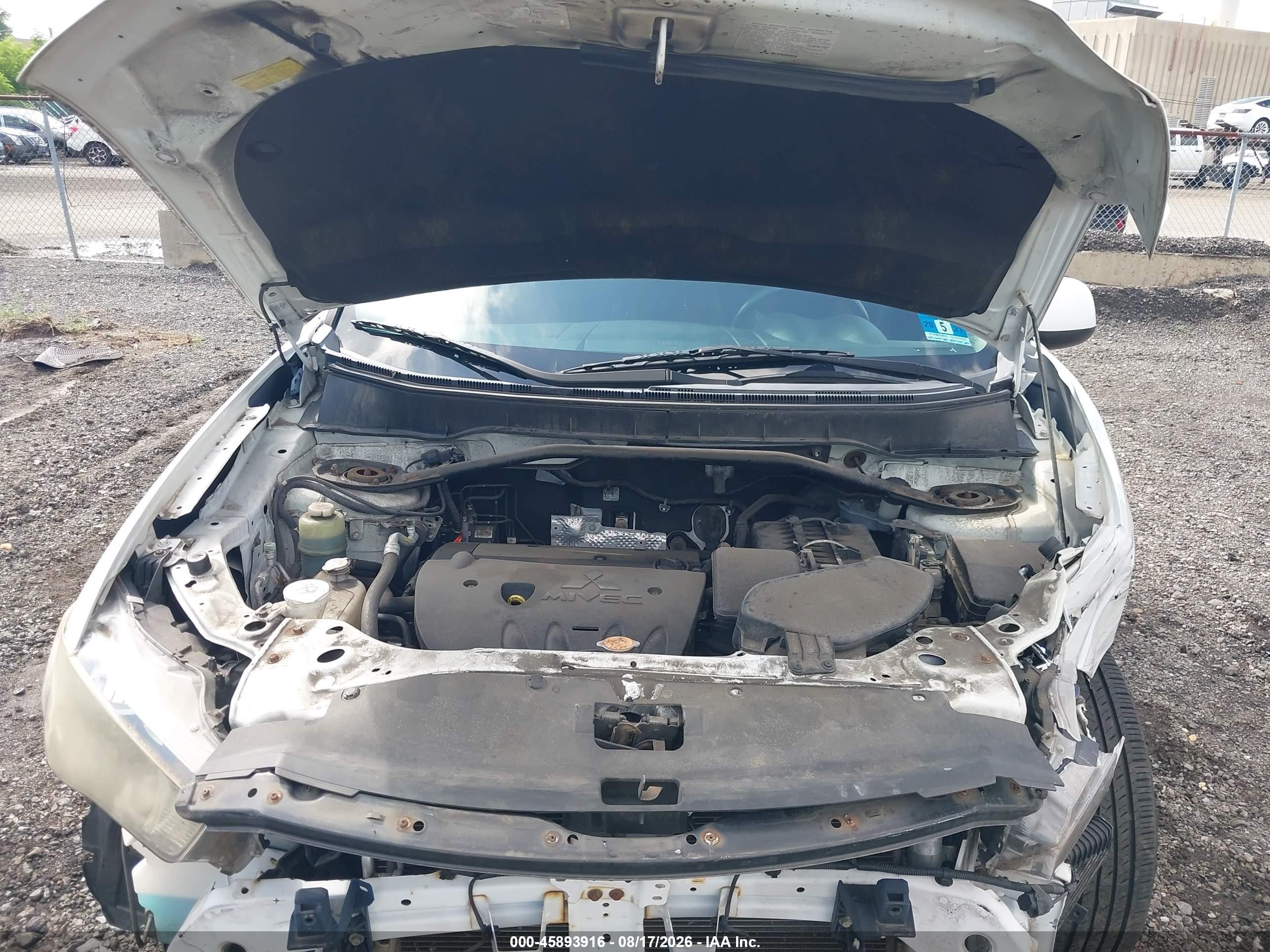 2010 Mitsubishi Outlander Es White vin: JA4AT2AW6AZ013983