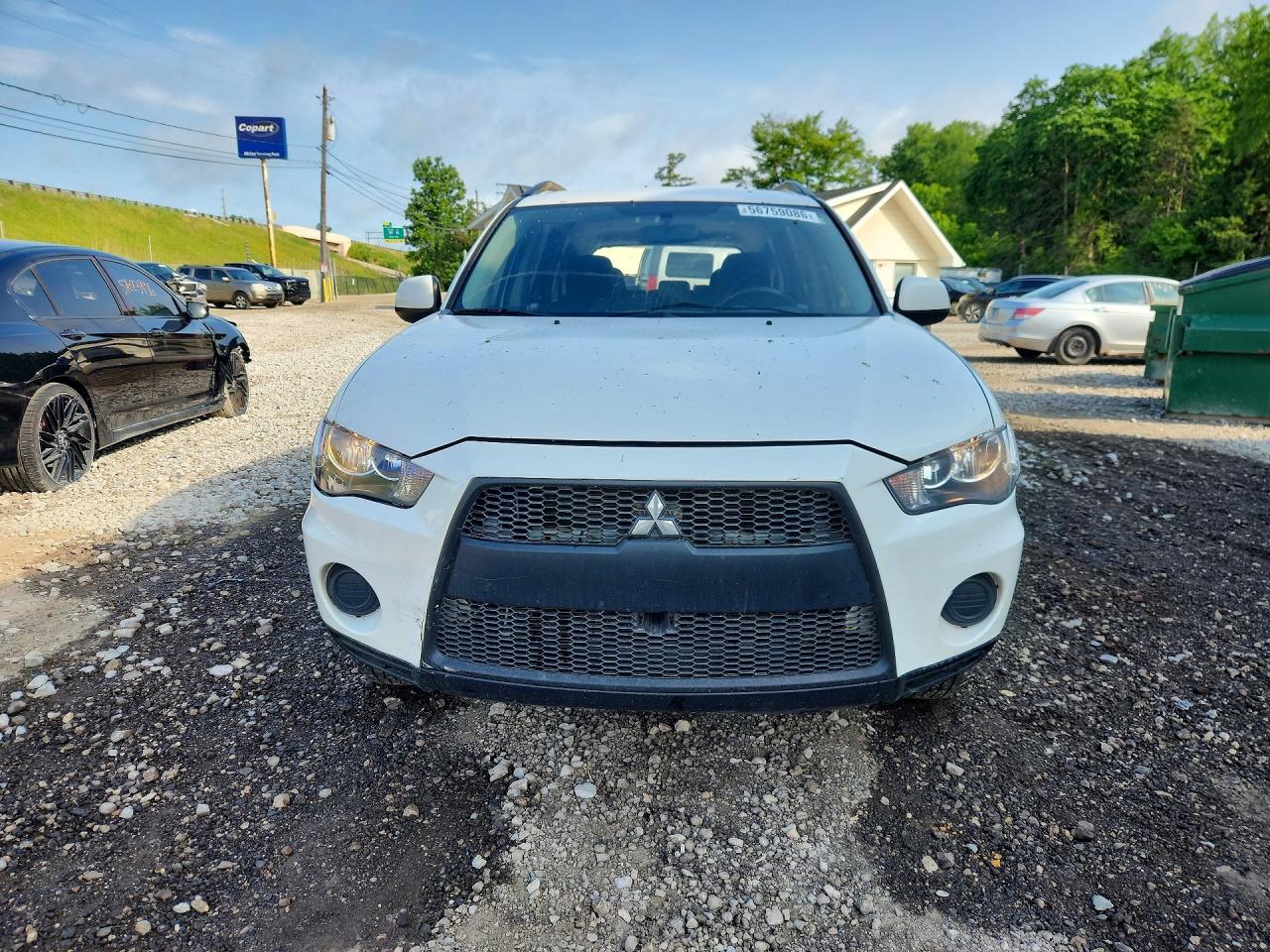 2010 Mitsubishi Outlander Es White vin: JA4AT2AWXAZ018216