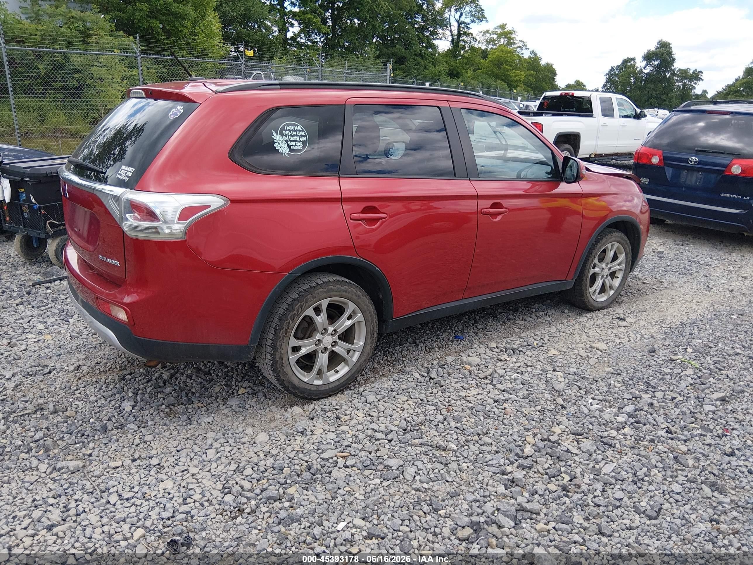 2015 Mitsubishi Outlander Se Red vin: JA4AZ3A30FZ009638