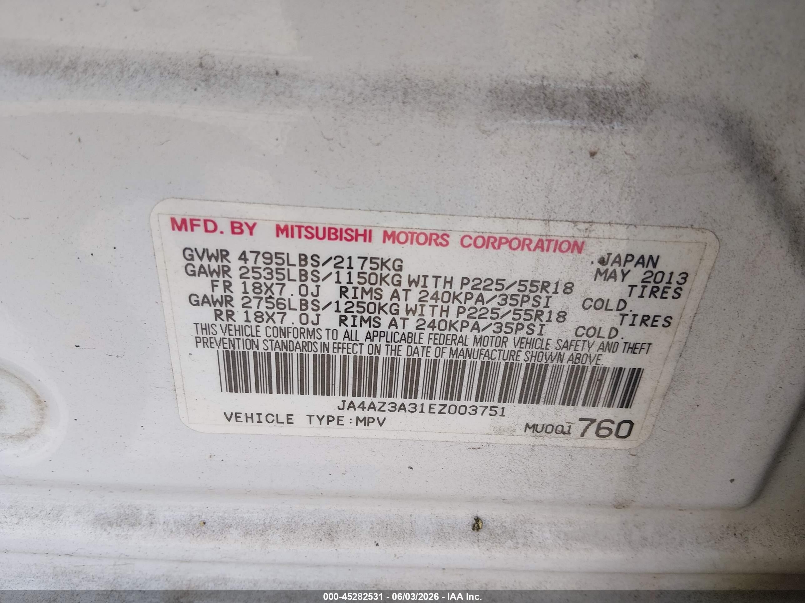 2014 Mitsubishi Outlander Se White vin: JA4AZ3A31EZ003751