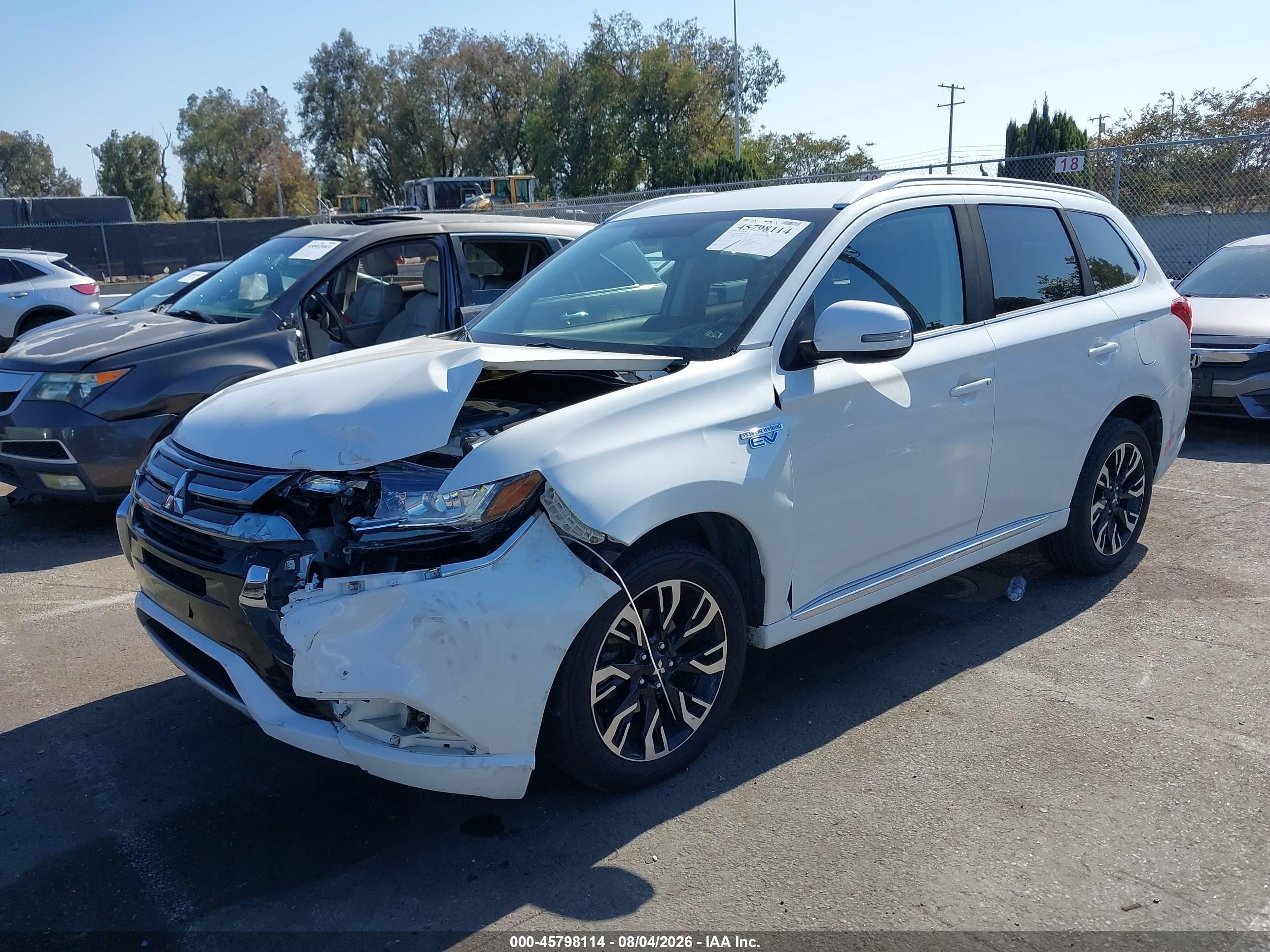 2018 Mitsubishi Outlander Phev Sel White vin: JA4J24A57JZ047145