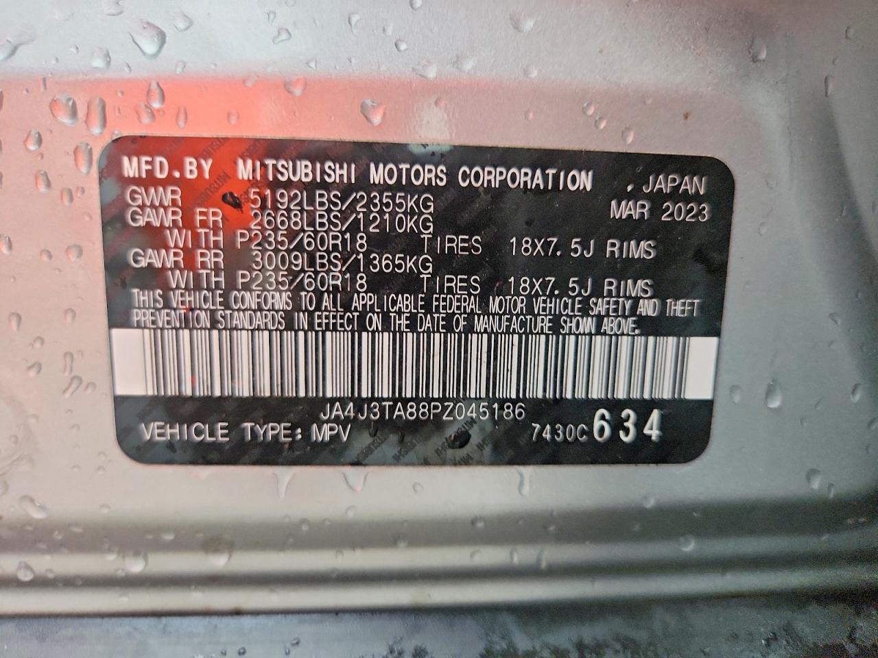 2023 Mitsubishi Outlander Es Silver vin: JA4J3TA88PZ045186
