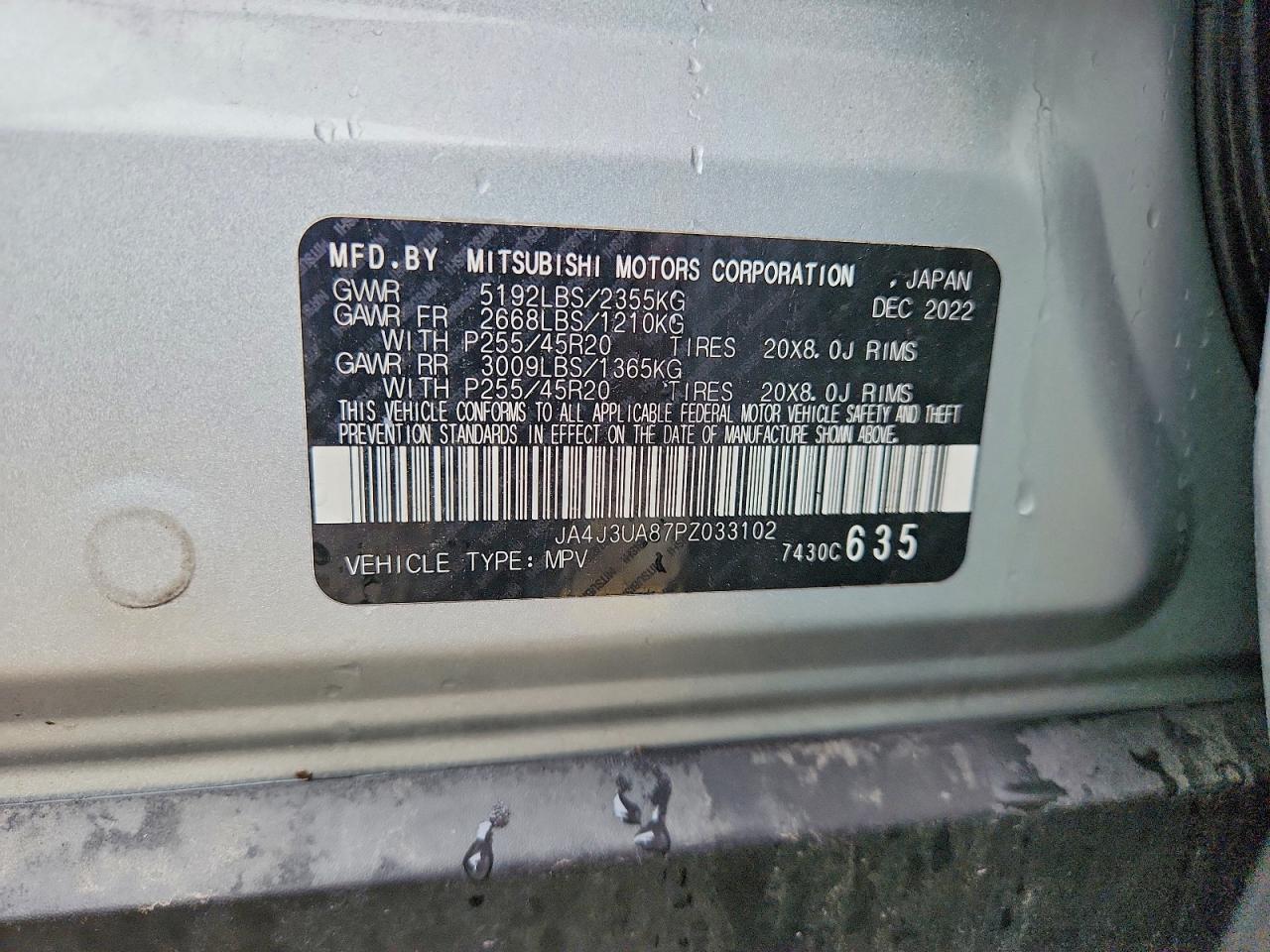 2023 Mitsubishi Outlander Se Silver vin: JA4J3UA87PZ033102