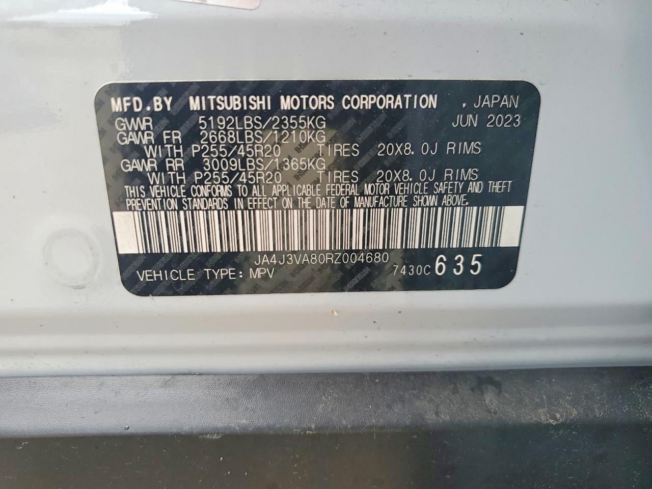 2024 Mitsubishi Outlander Se White vin: JA4J3VA80RZ004680