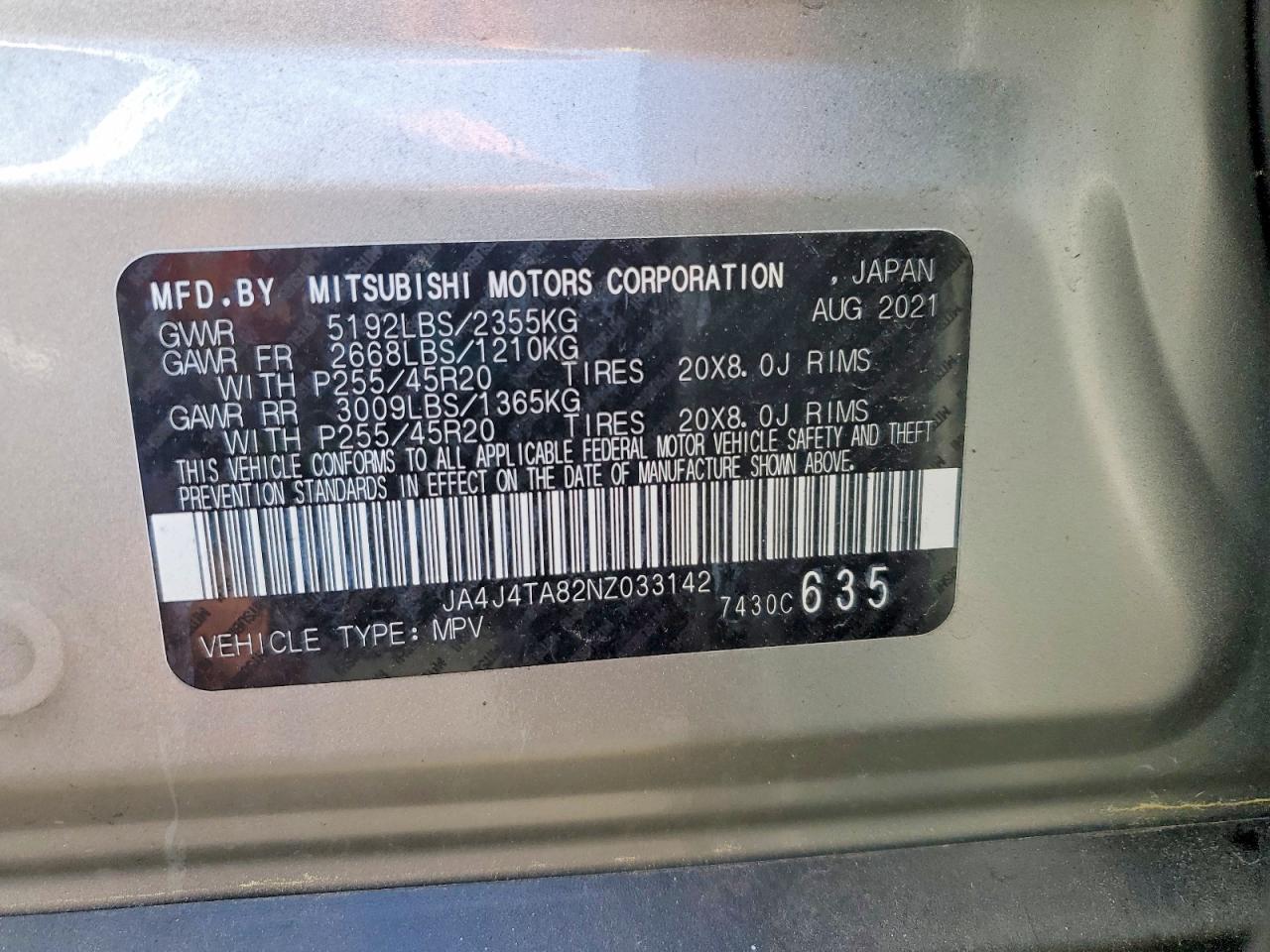 2022 Mitsubishi Outlander Es Silver vin: JA4J4TA82NZ033142