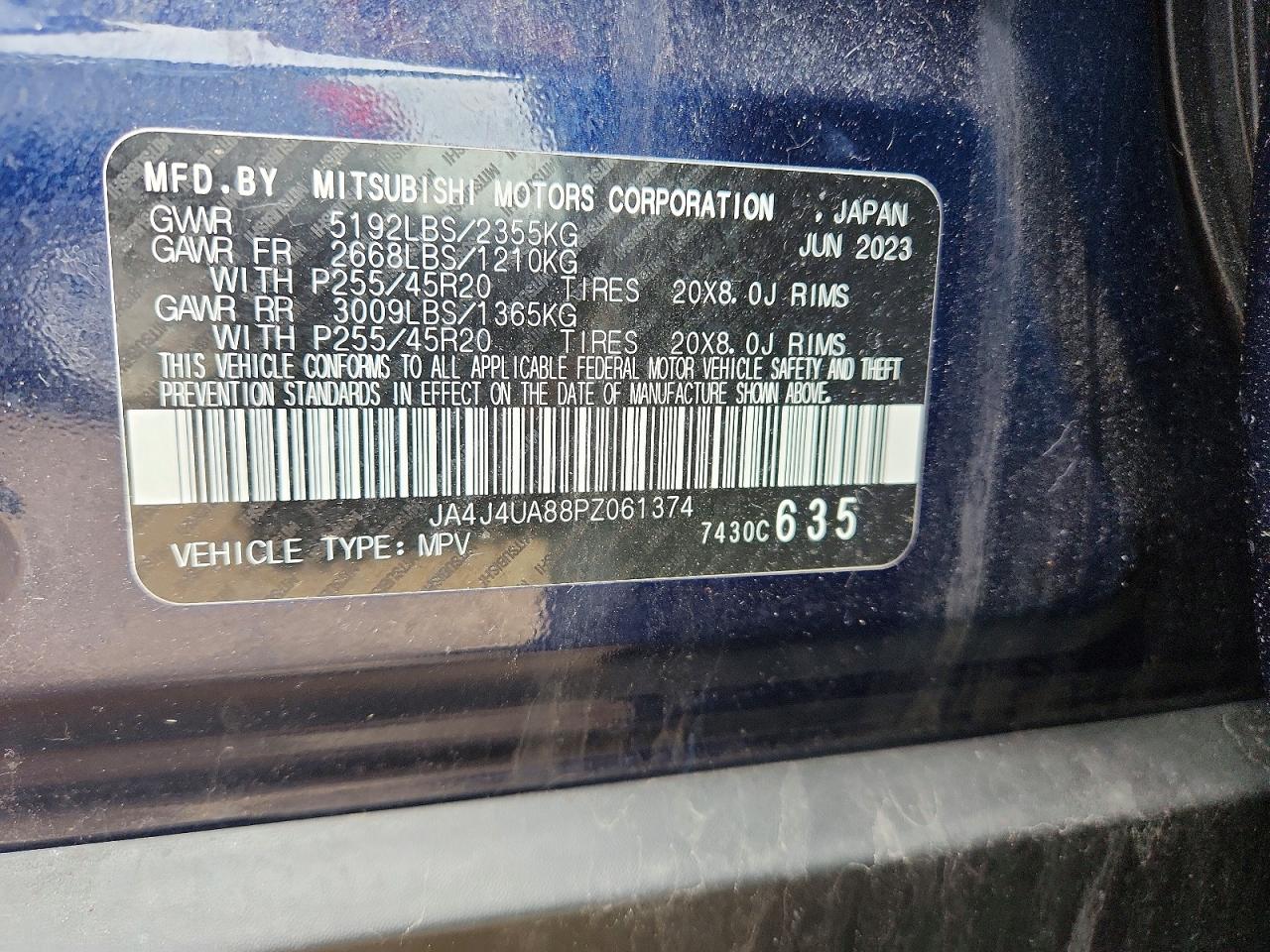 2023 Mitsubishi Outlander Se Blue vin: JA4J4UA88PZ061374