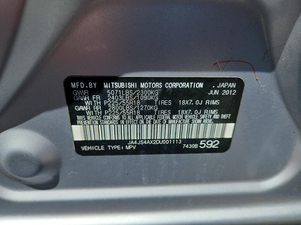 2013 Mitsubishi Outlander Gt Silver vin: JA4JS4AX2DU001113