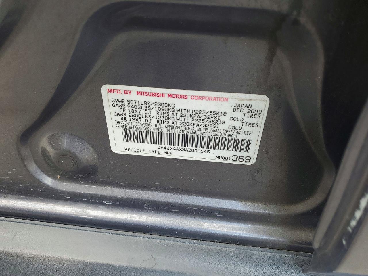 2010 Mitsubishi Outlander Xls Серый vin: JA4JS4AX3AZ006545