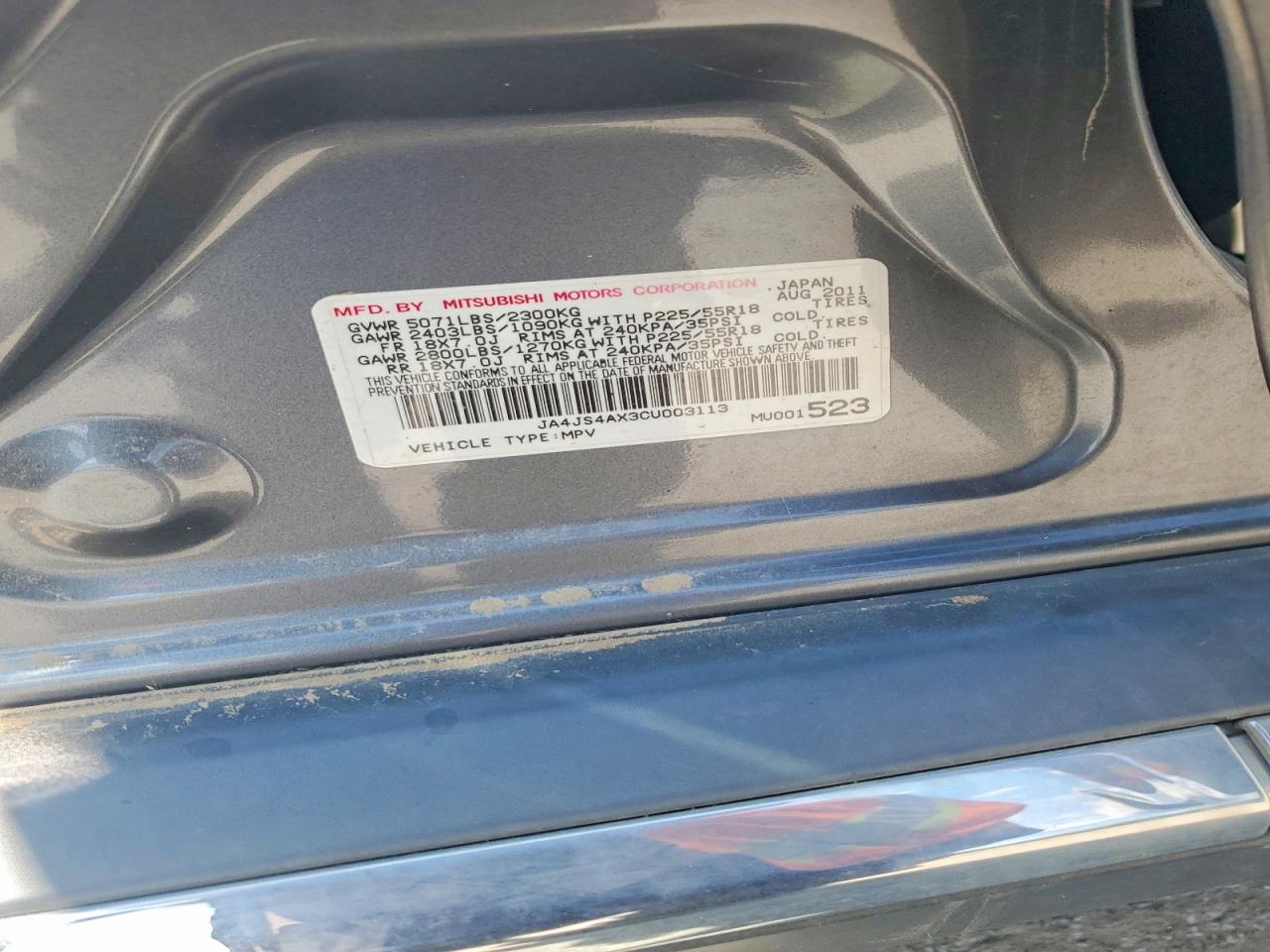 2012 Mitsubishi Outlander Gt Silver vin: JA4JS4AX3CU003113