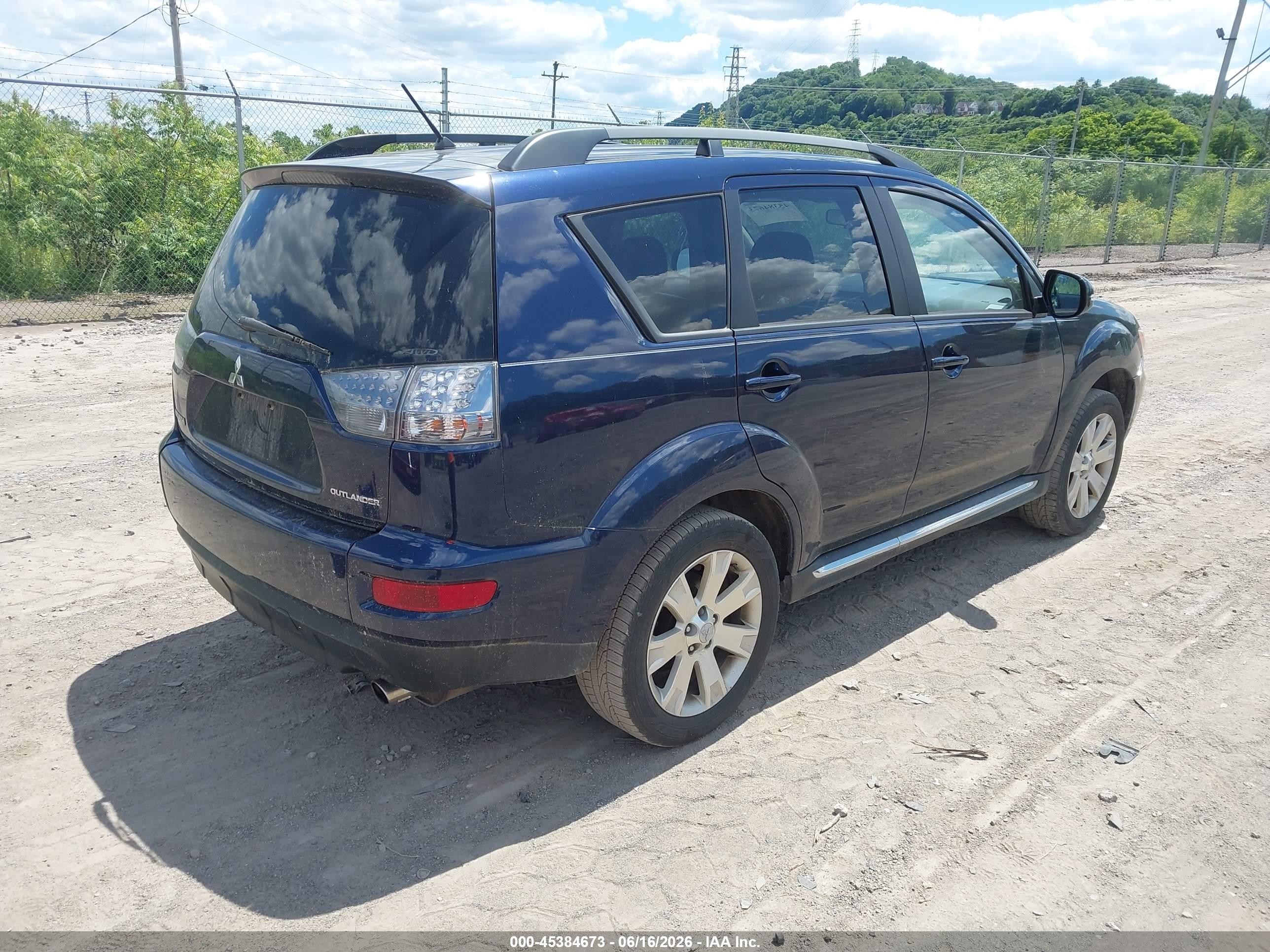 2013 Mitsubishi Outlander Se Blue vin: JA4JT3AW0DU002436