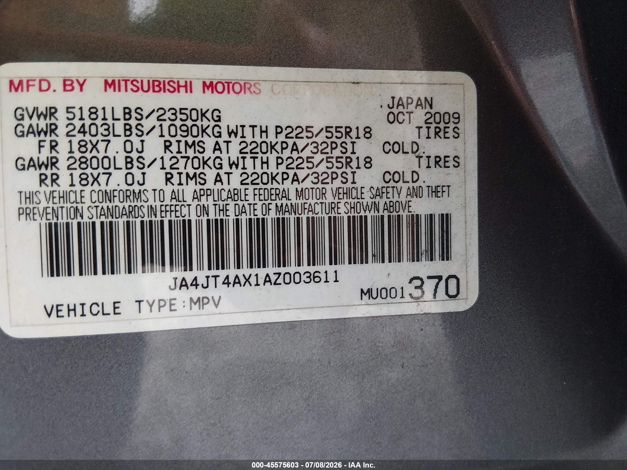 2010 Mitsubishi Outlander Xls Gray vin: JA4JT4AX1AZ003611