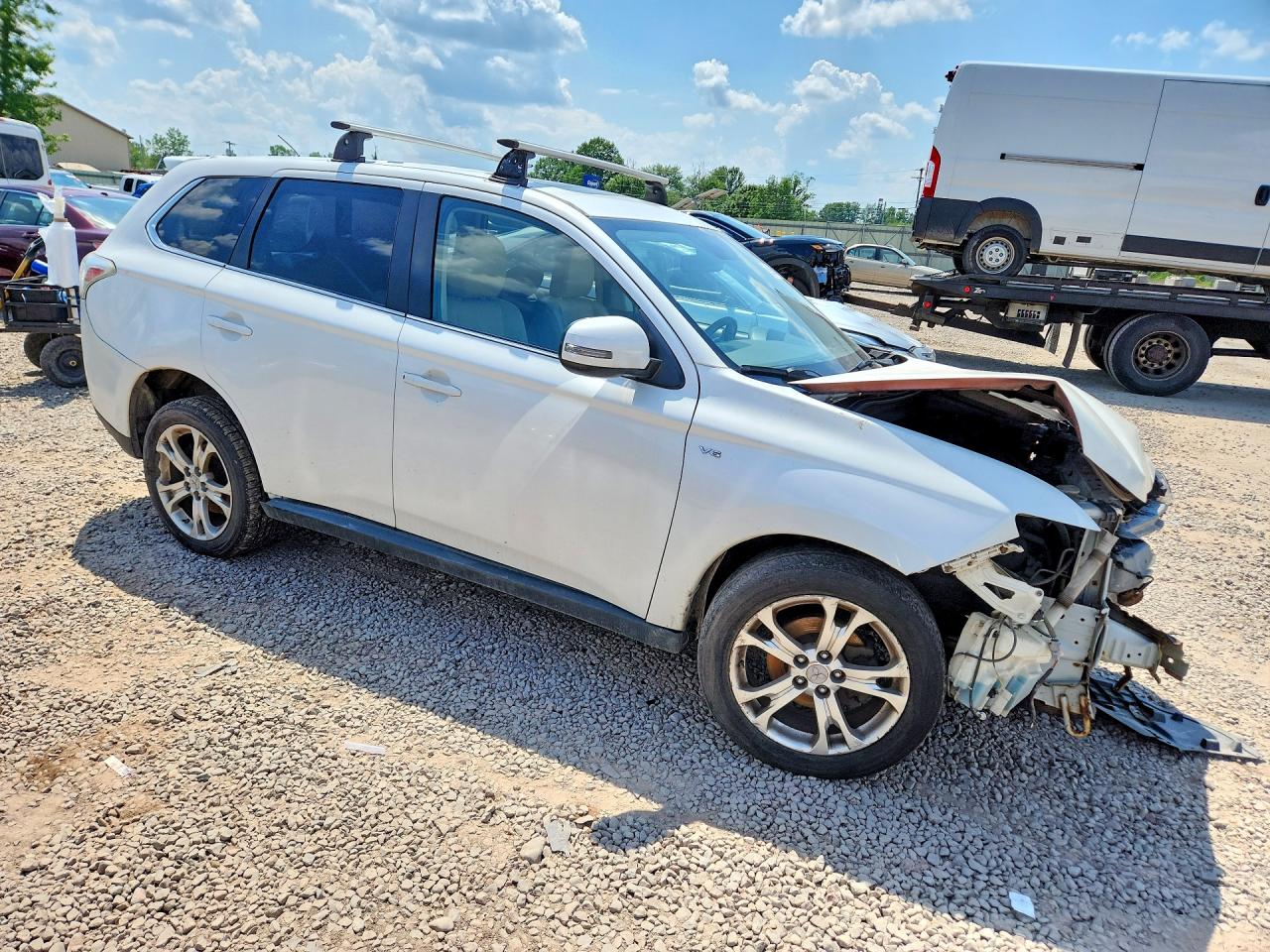 2014 Mitsubishi Outlander Gt White vin: JA4JZ4AX0EZ010554