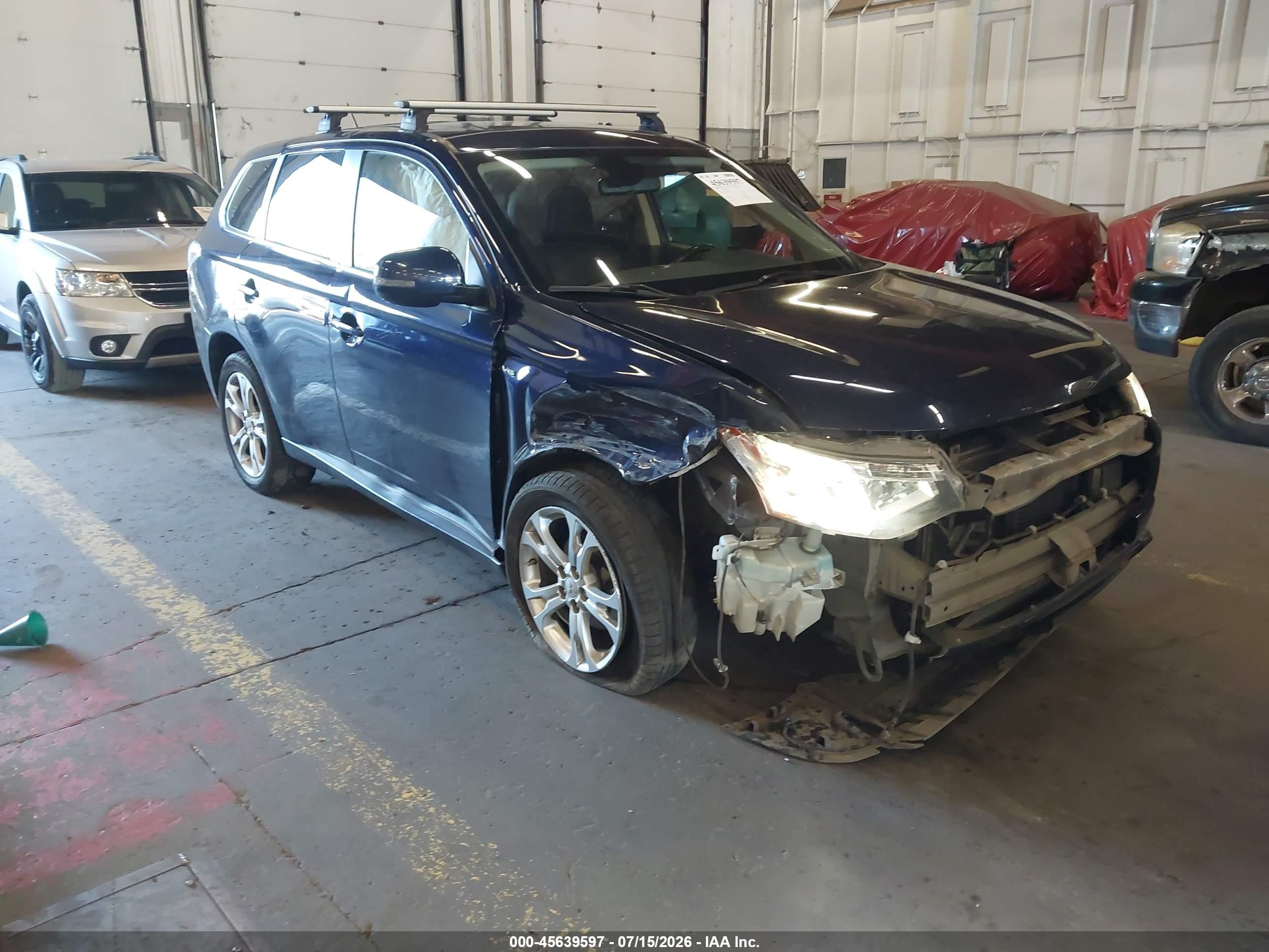 2014 Mitsubishi Outlander Gt Blue vin: JA4JZ4AX0EZ016855