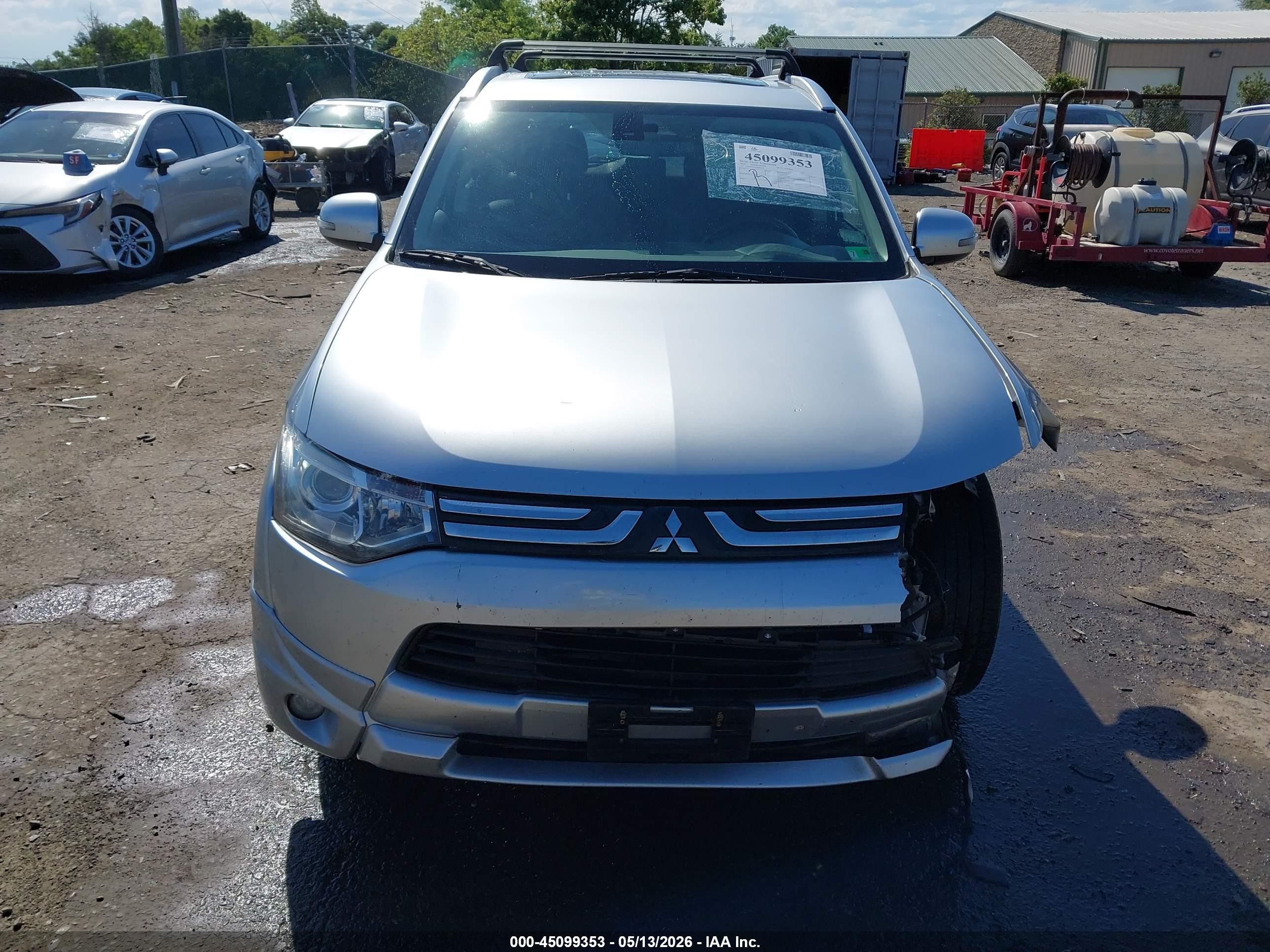 2014 Mitsubishi Outlander Gt Silver vin: JA4JZ4AX1EZ003015