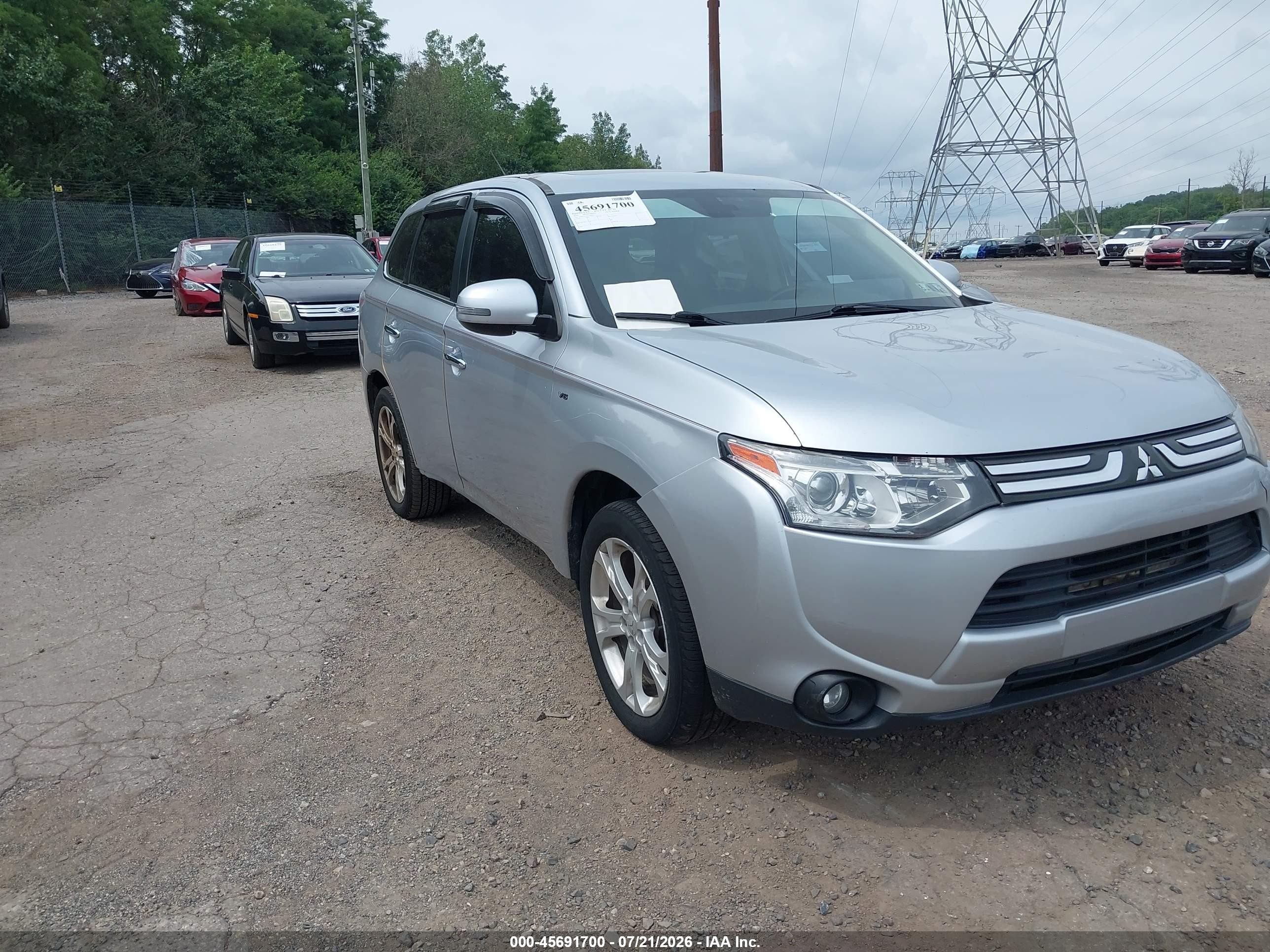 2014 Mitsubishi Outlander Gt Серебряный vin: JA4JZ4AX3EZ006871