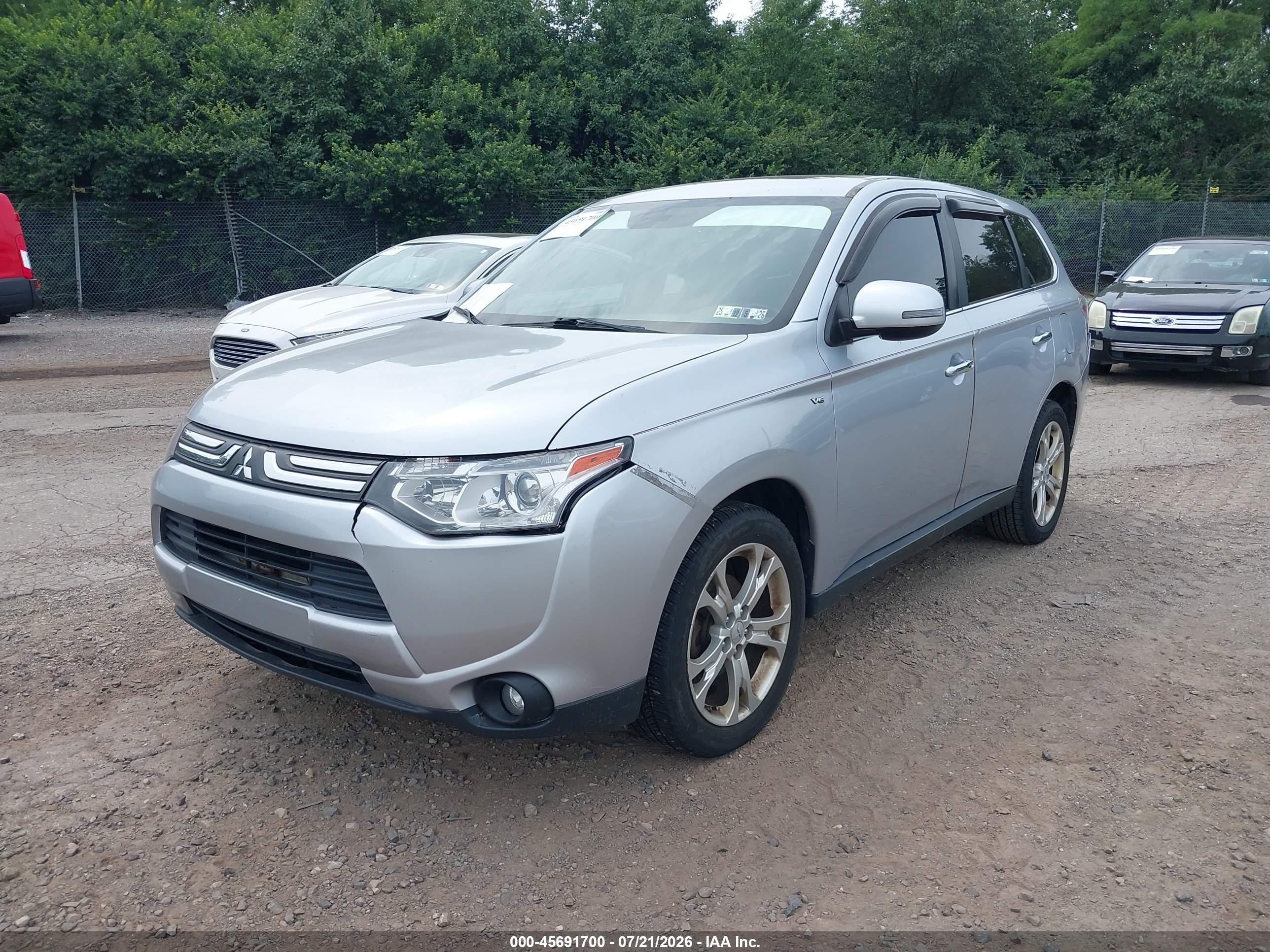 2014 Mitsubishi Outlander Gt Серебряный vin: JA4JZ4AX3EZ006871