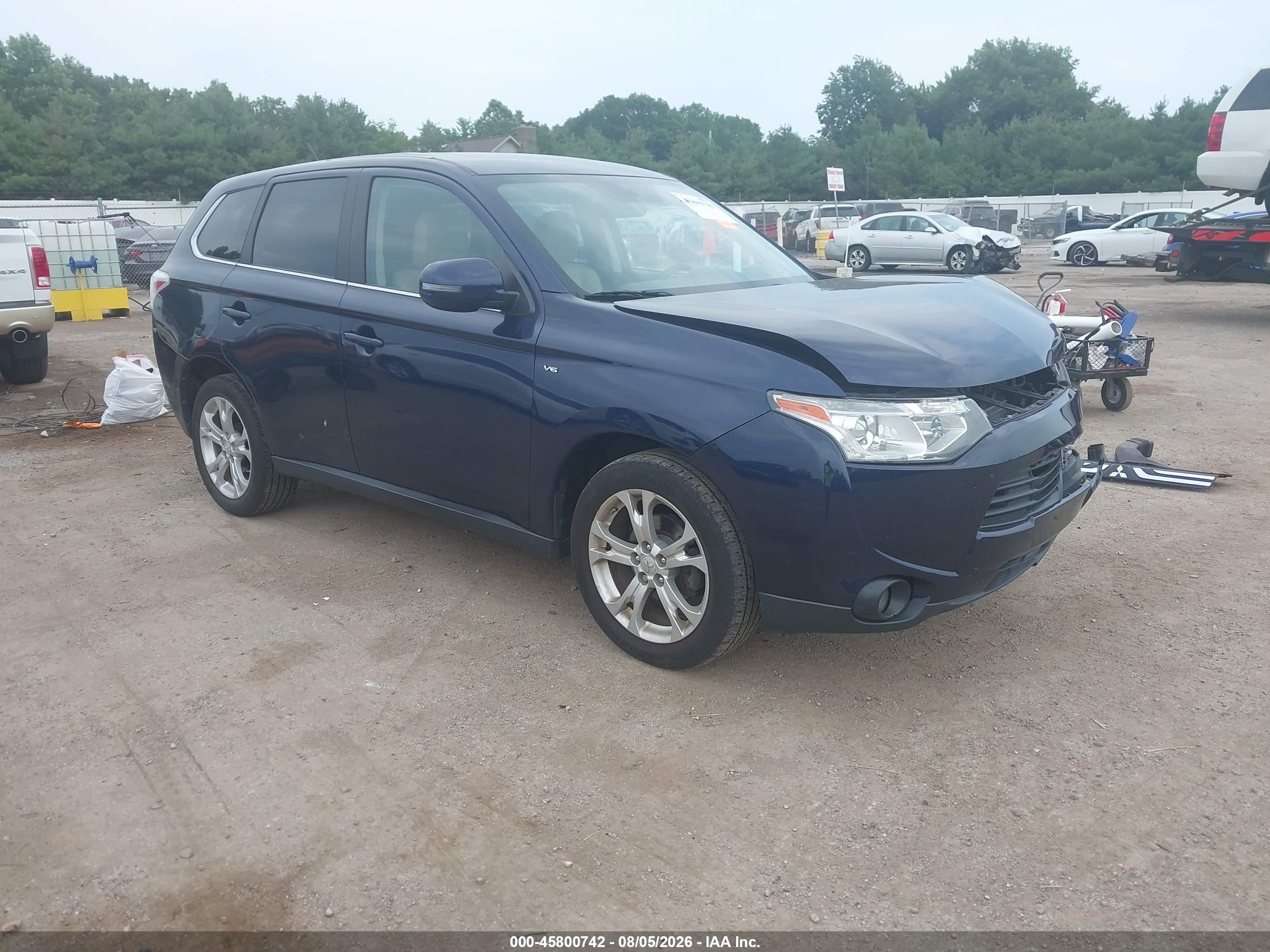 2014 Mitsubishi Outlander Gt Blue vin: JA4JZ4AX4EZ005714