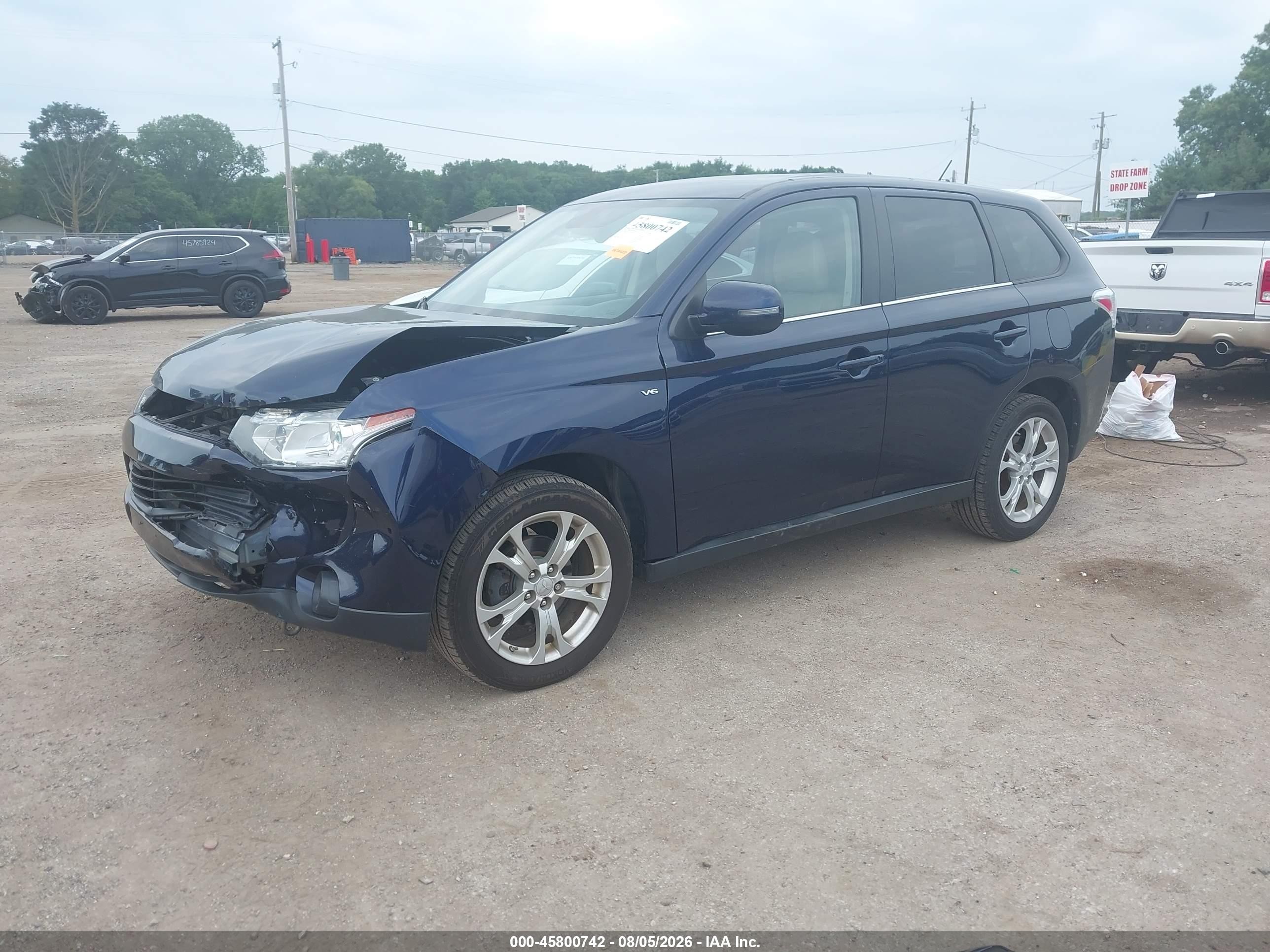 2014 Mitsubishi Outlander Gt Blue vin: JA4JZ4AX4EZ005714
