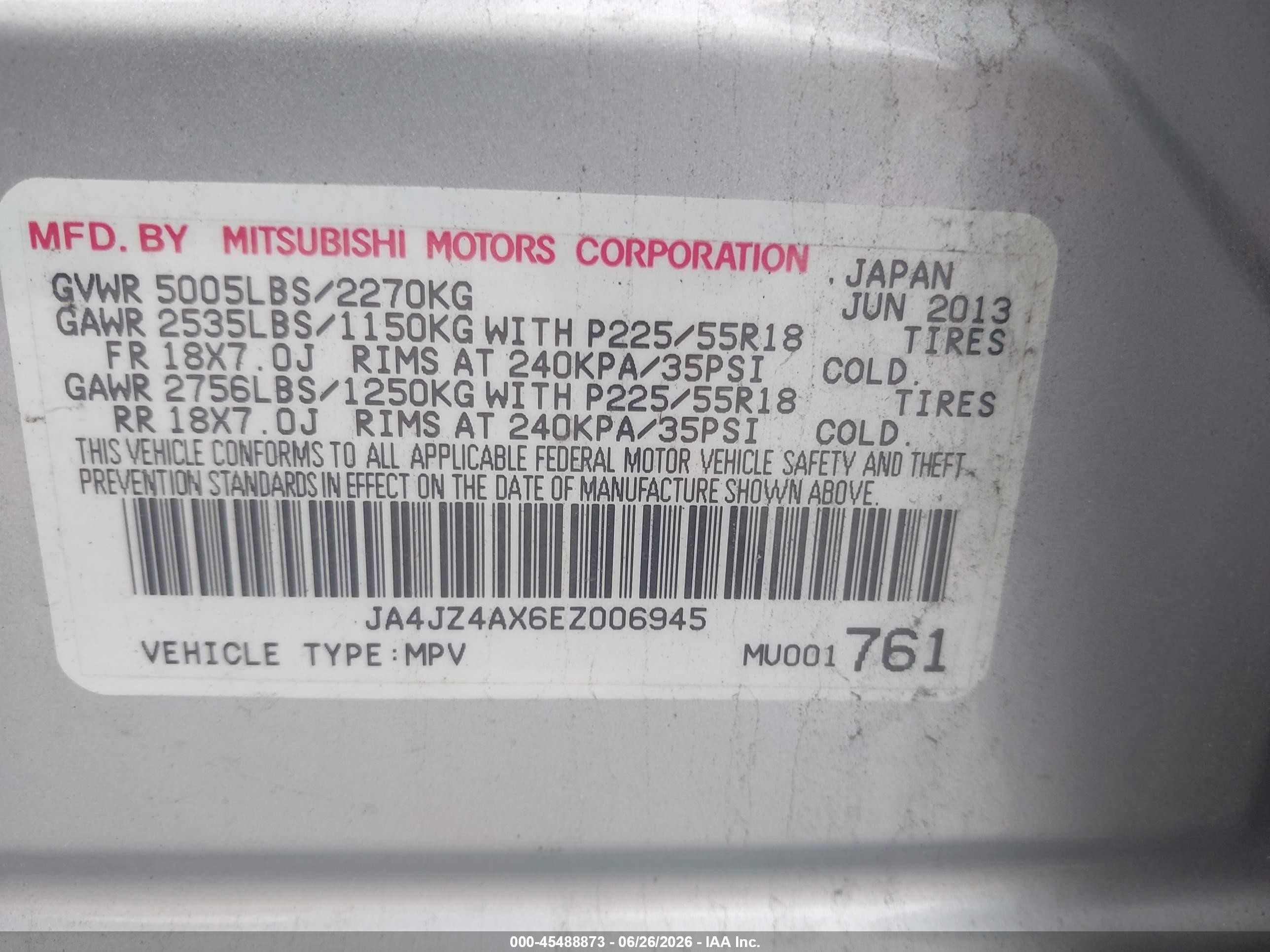 2014 Mitsubishi Outlander Gt Silver vin: JA4JZ4AX6EZ006945