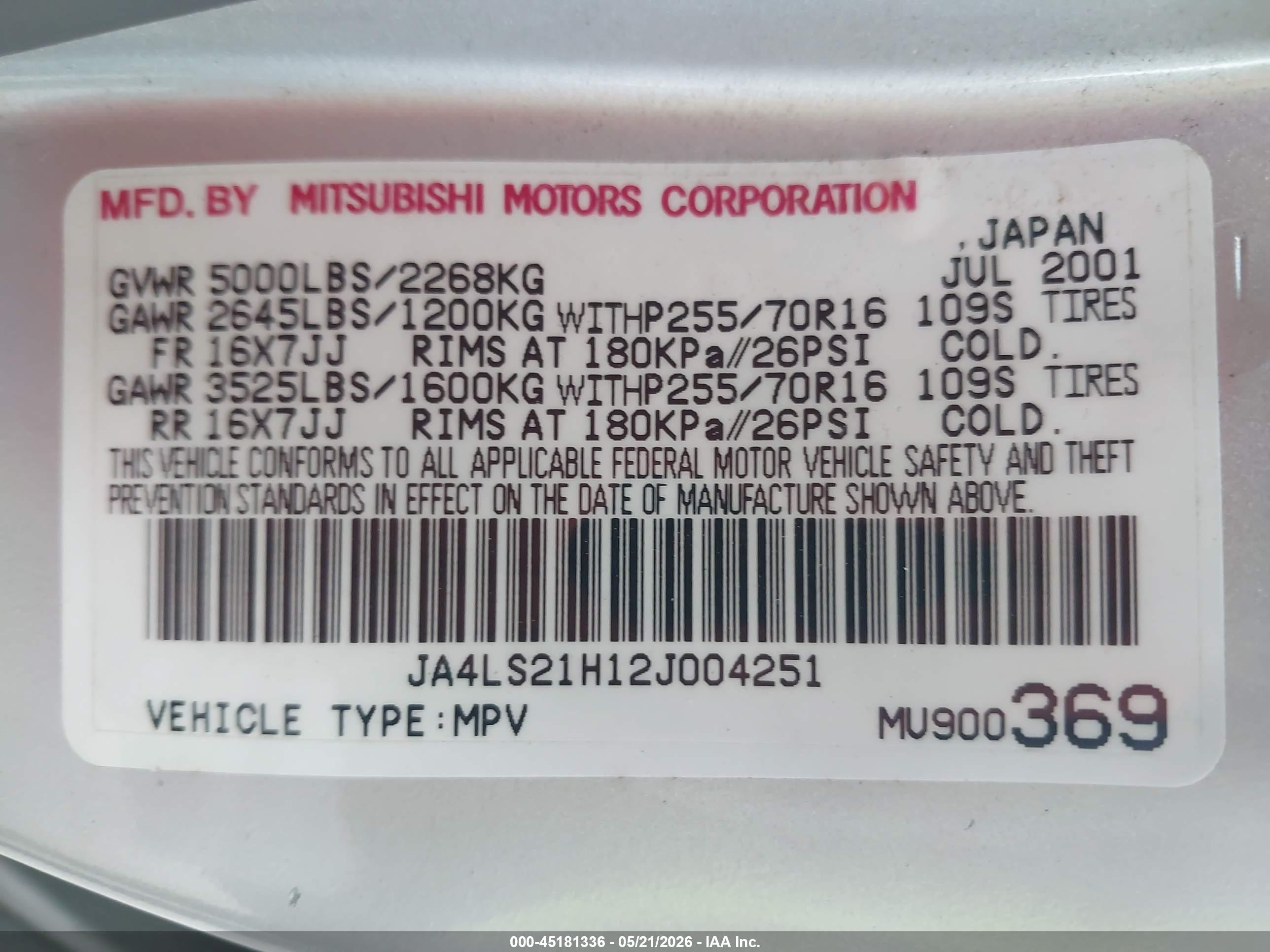 2002 Mitsubishi Montero Sport Es/ls Серебряный vin: JA4LS21H12J004251