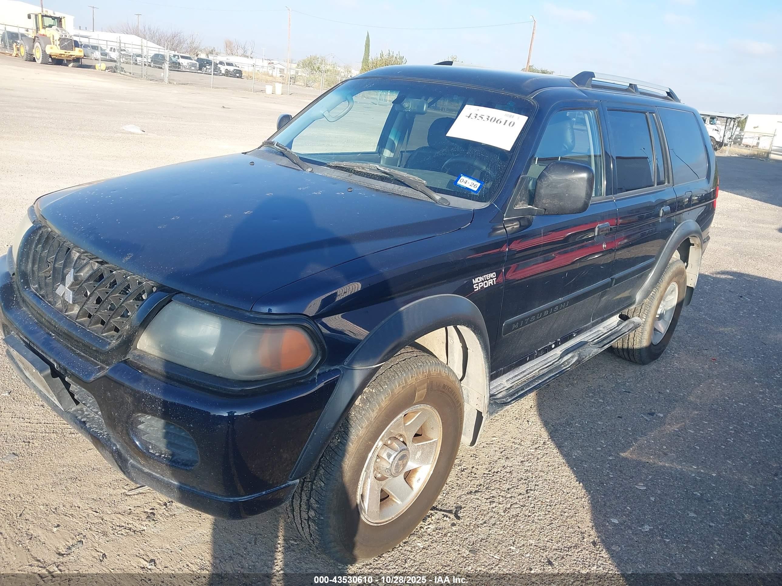 2004 Mitsubishi Montero Sport Ls Dark Blue vin: JA4LS21R04J006181