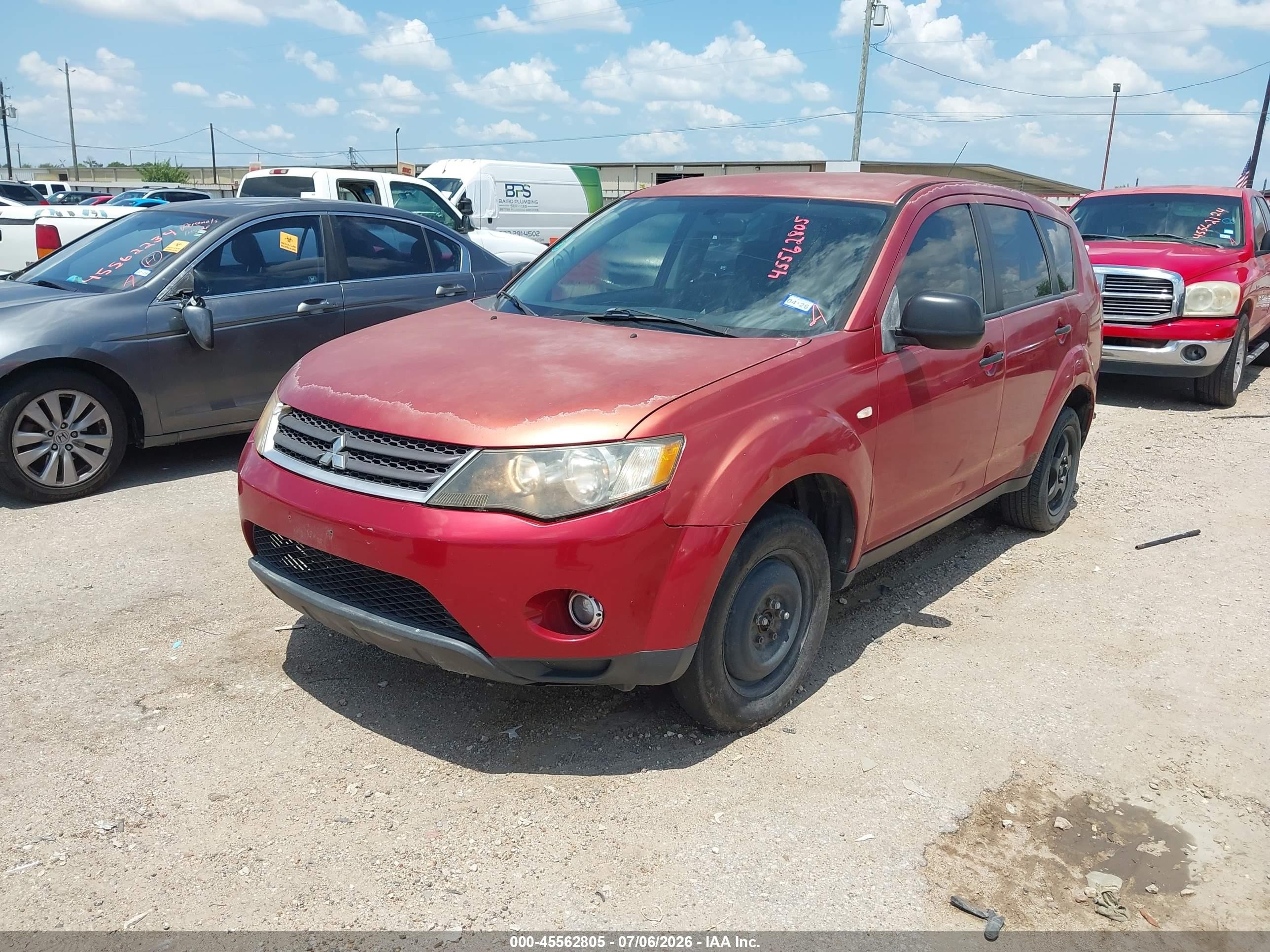 2008 Mitsubishi Outlander Es Burgundy vin: JA4LS21W88Z008483