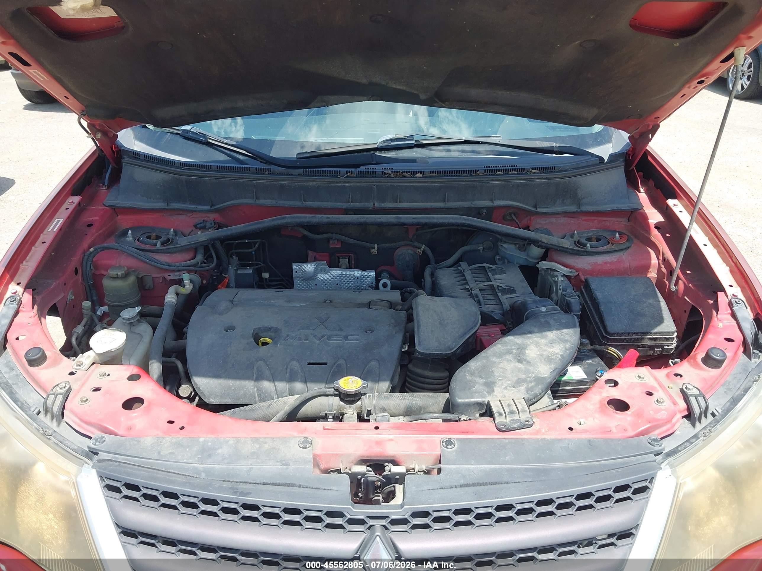 2008 Mitsubishi Outlander Es Burgundy vin: JA4LS21W88Z008483