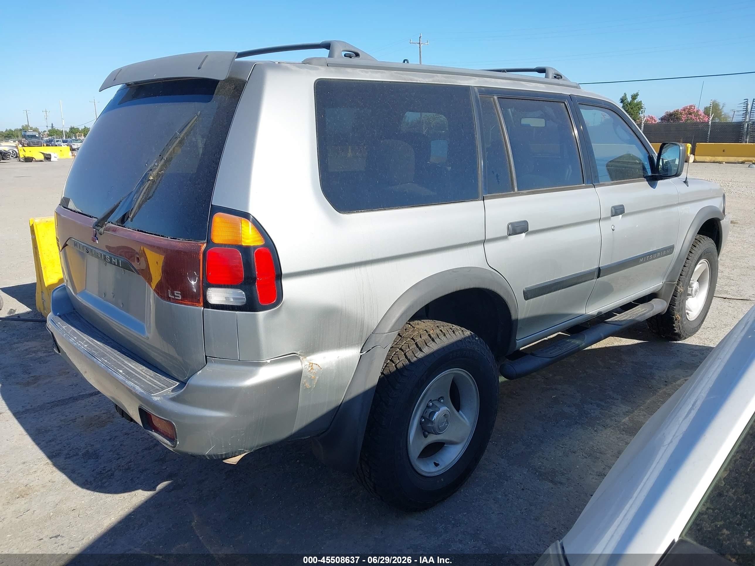 2000 Mitsubishi Montero Sport Ls/xls Gray vin: JA4LS31H4YP814856