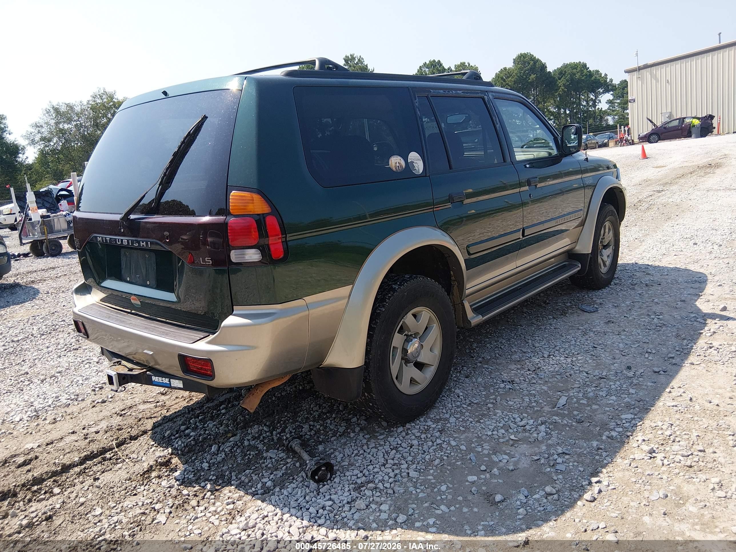 2000 Mitsubishi Montero Sport Ls/xls Green vin: JA4LS31H5YP010095
