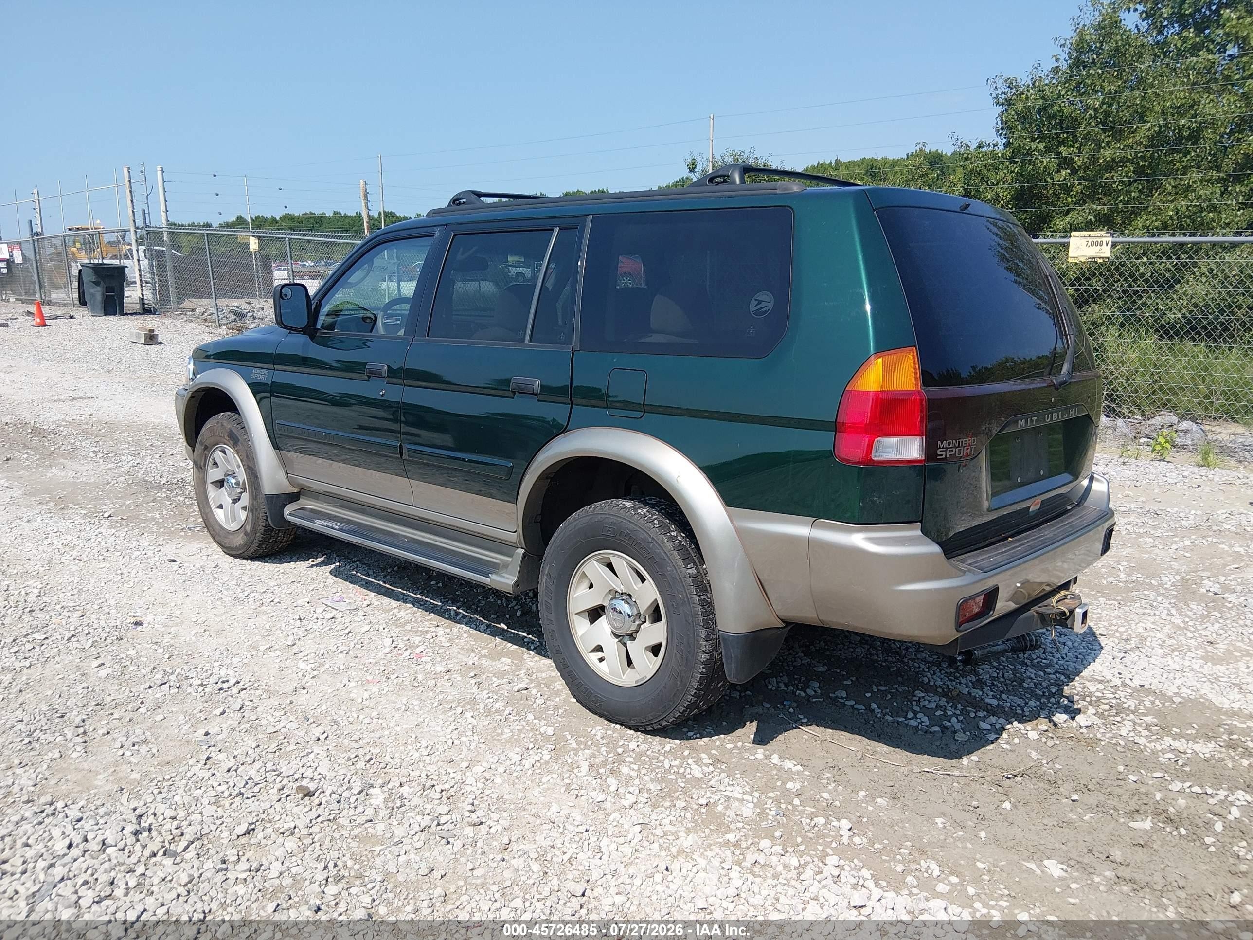 2000 Mitsubishi Montero Sport Ls/xls Green vin: JA4LS31H5YP010095