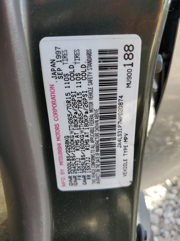 1998 Mitsubishi Montero Sport Ls Green vin: JA4LS31P7WP020874