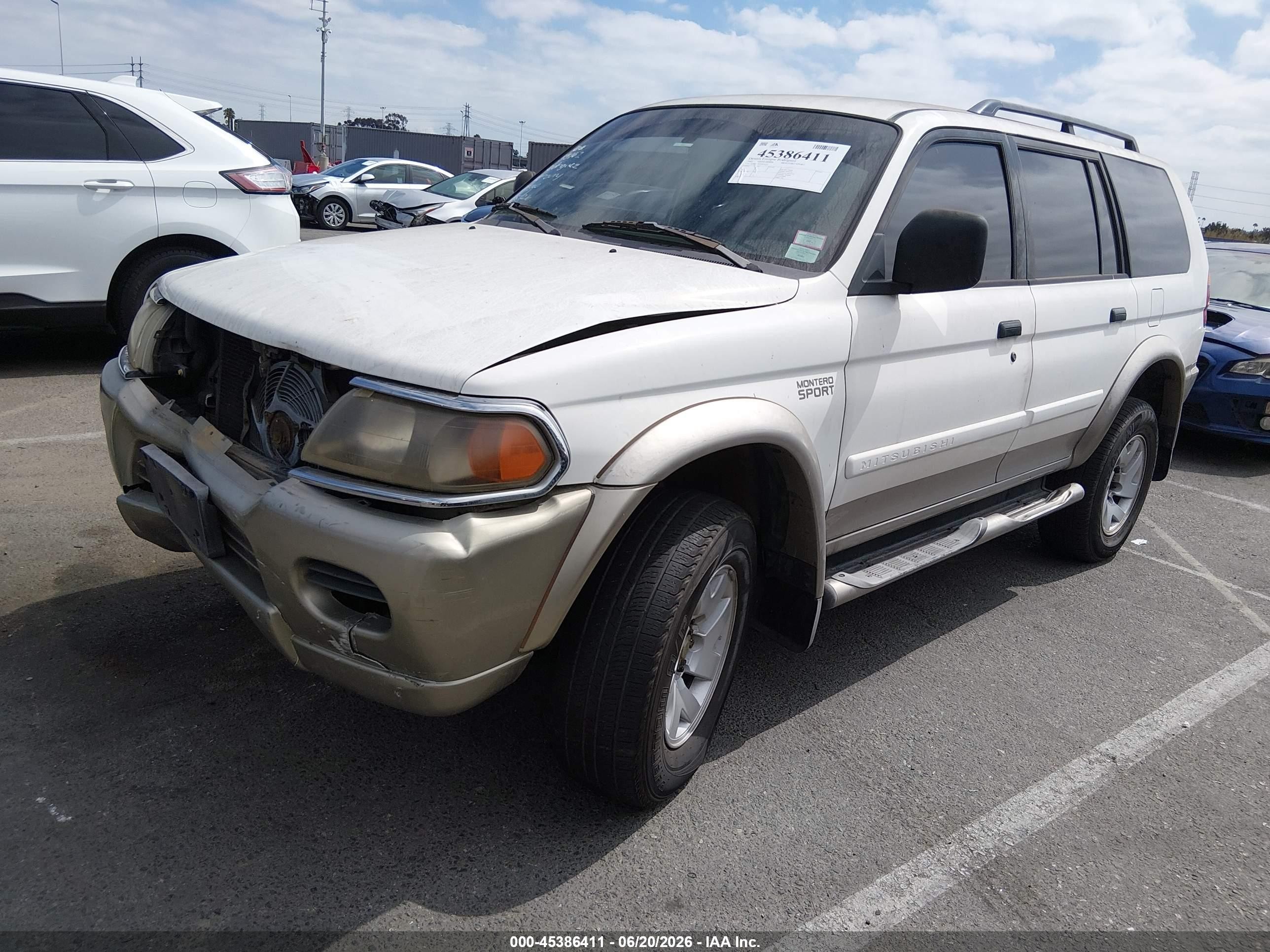 2002 Mitsubishi Montero Sport Xls White vin: JA4LS31R52J034321