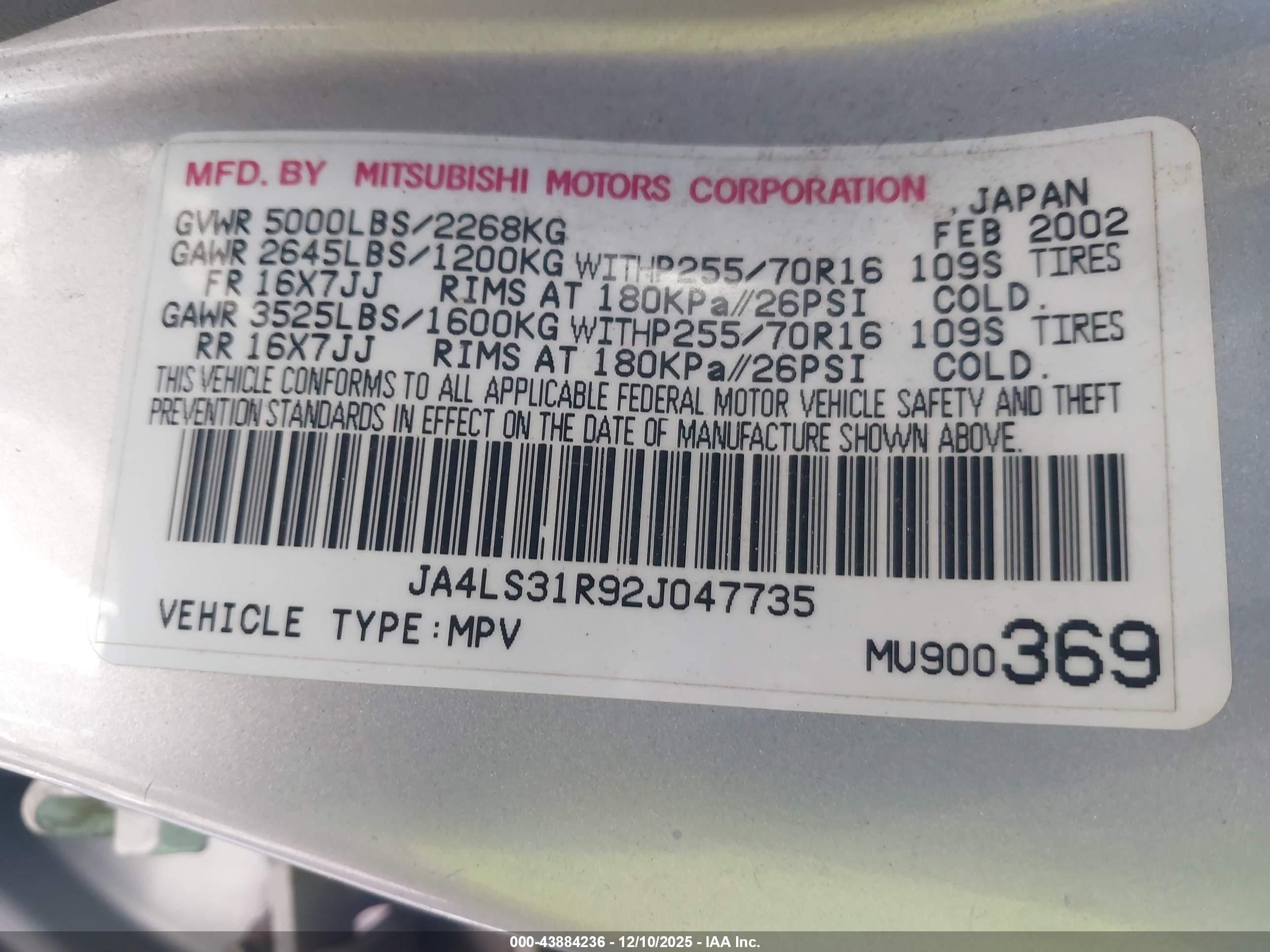 2002 Mitsubishi Montero Sport Xls Silver vin: JA4LS31R92J047735