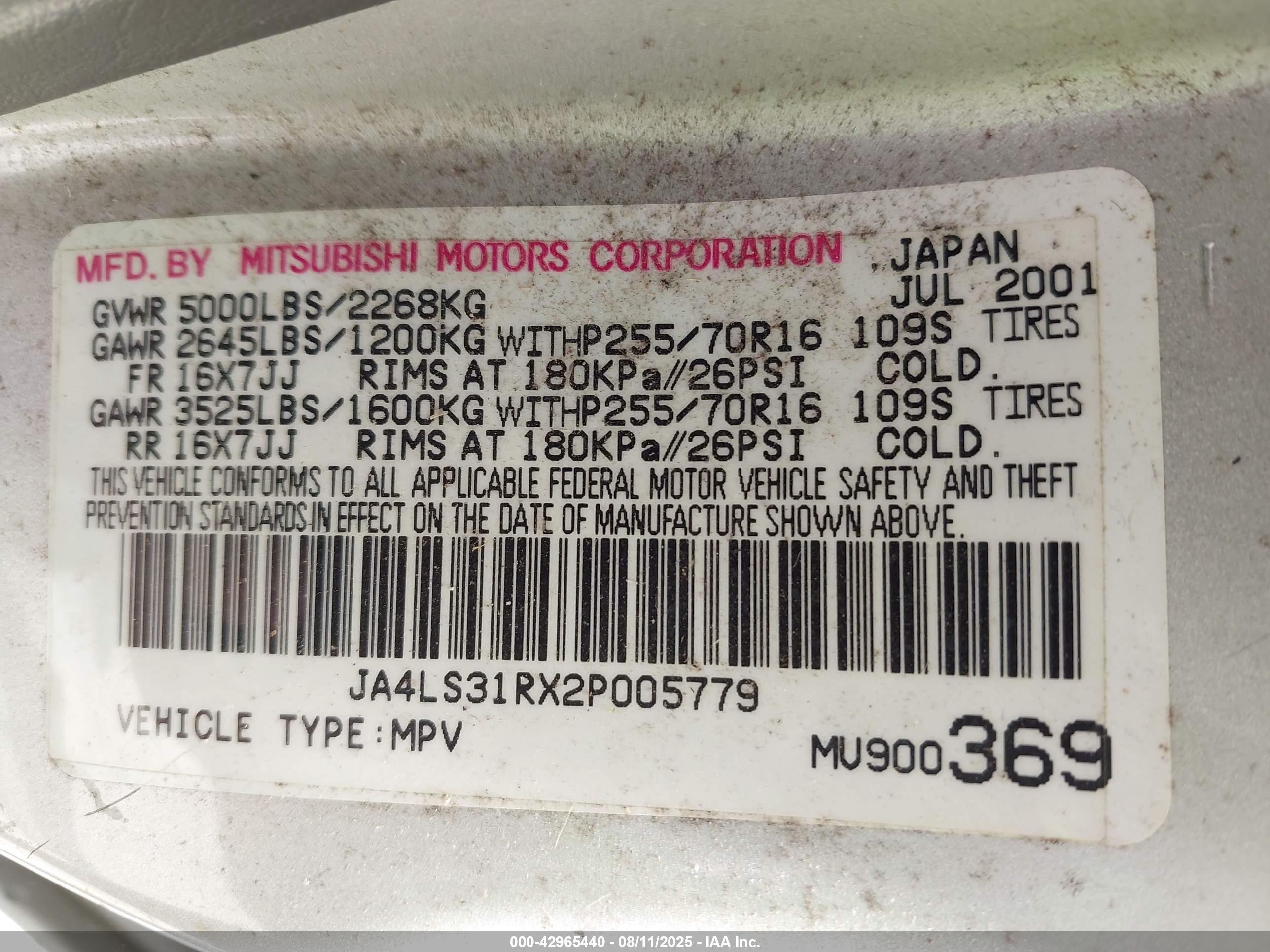 2002 Mitsubishi Montero Sport Xls Silver vin: JA4LS31RX2P005779