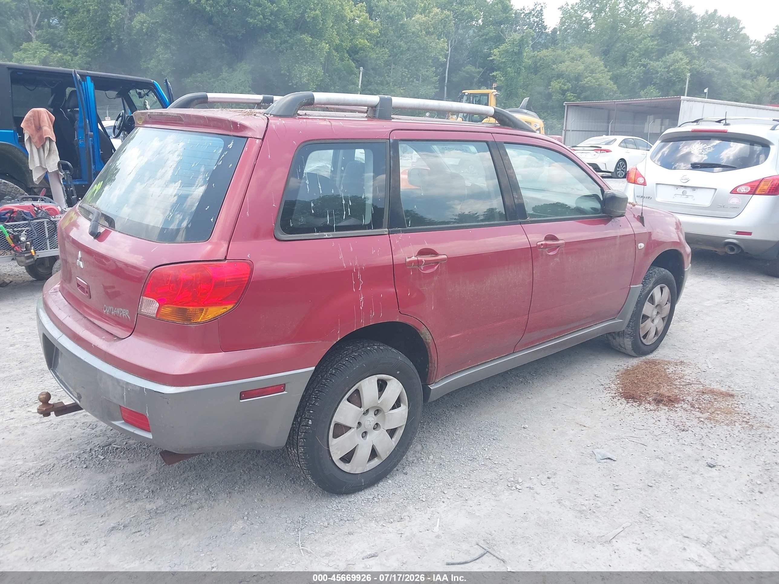 2004 Mitsubishi Outlander Ls Burgundy vin: JA4LX31F14U040447
