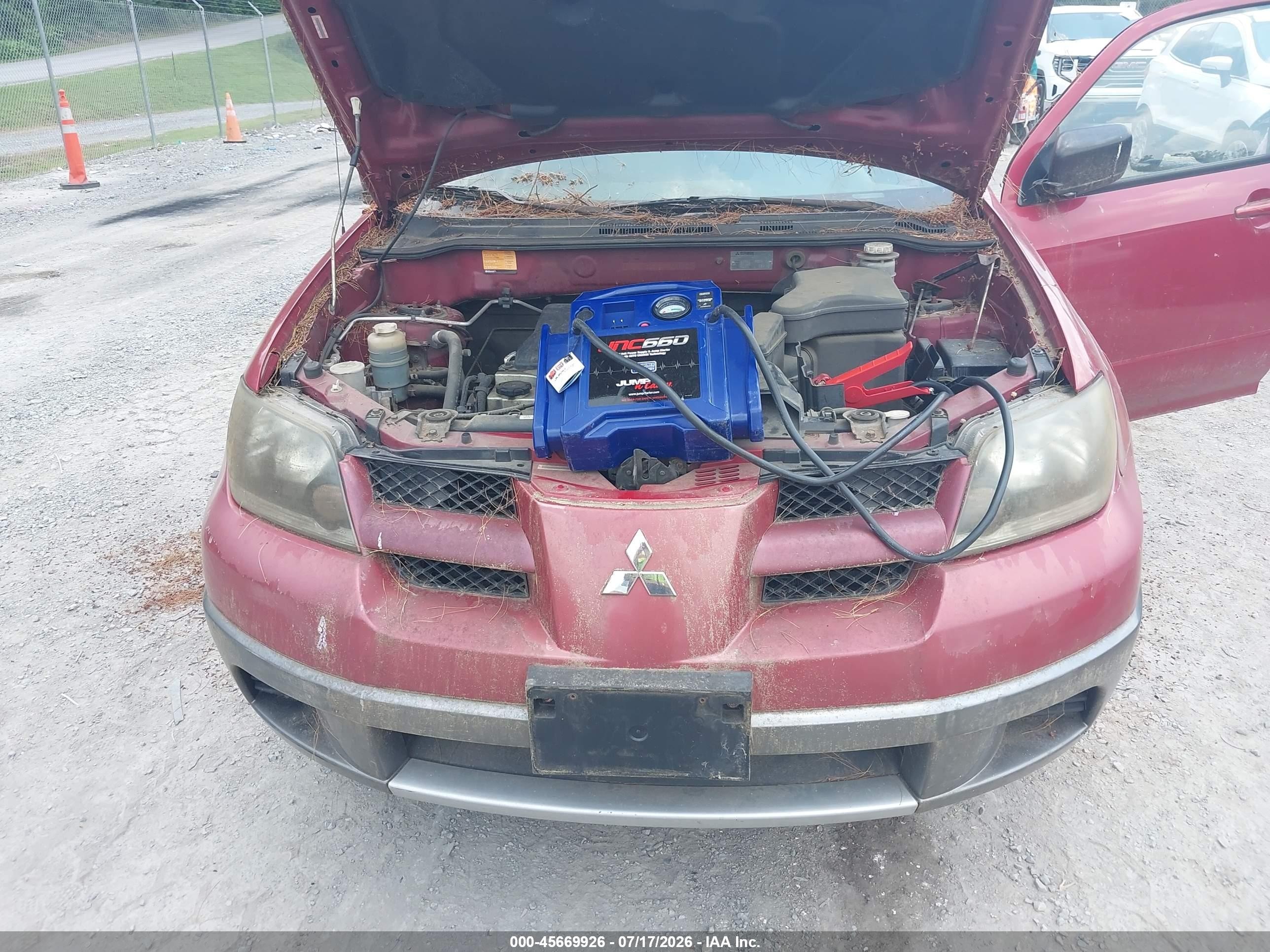 2004 Mitsubishi Outlander Ls Burgundy vin: JA4LX31F14U040447