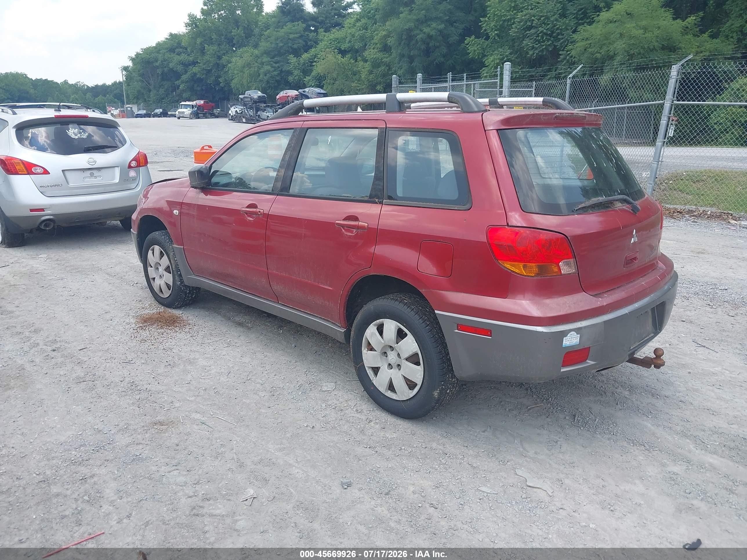 2004 Mitsubishi Outlander Ls Burgundy vin: JA4LX31F14U040447