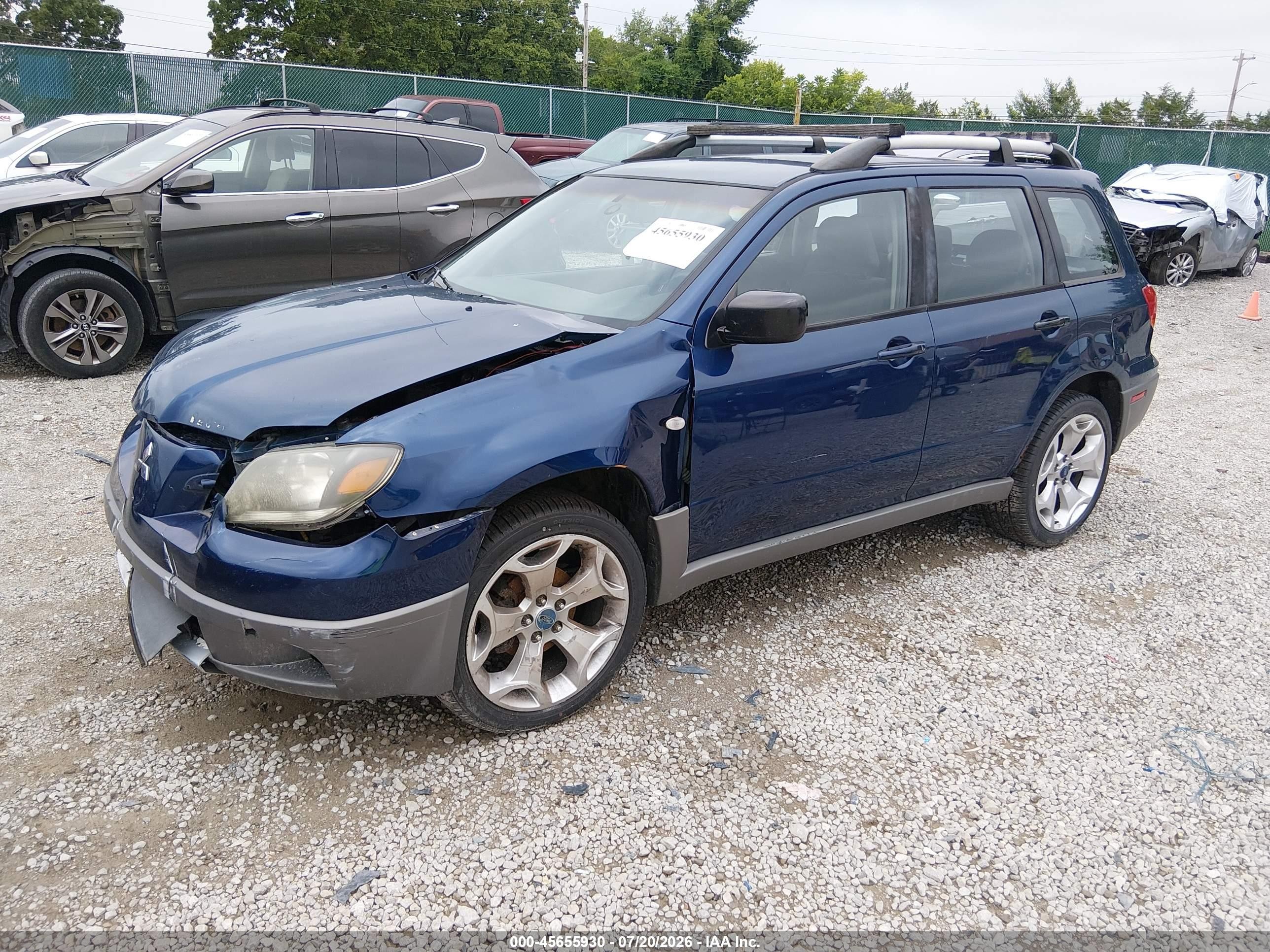 2003 Mitsubishi Outlander Ls Blue vin: JA4LX31G43U057685