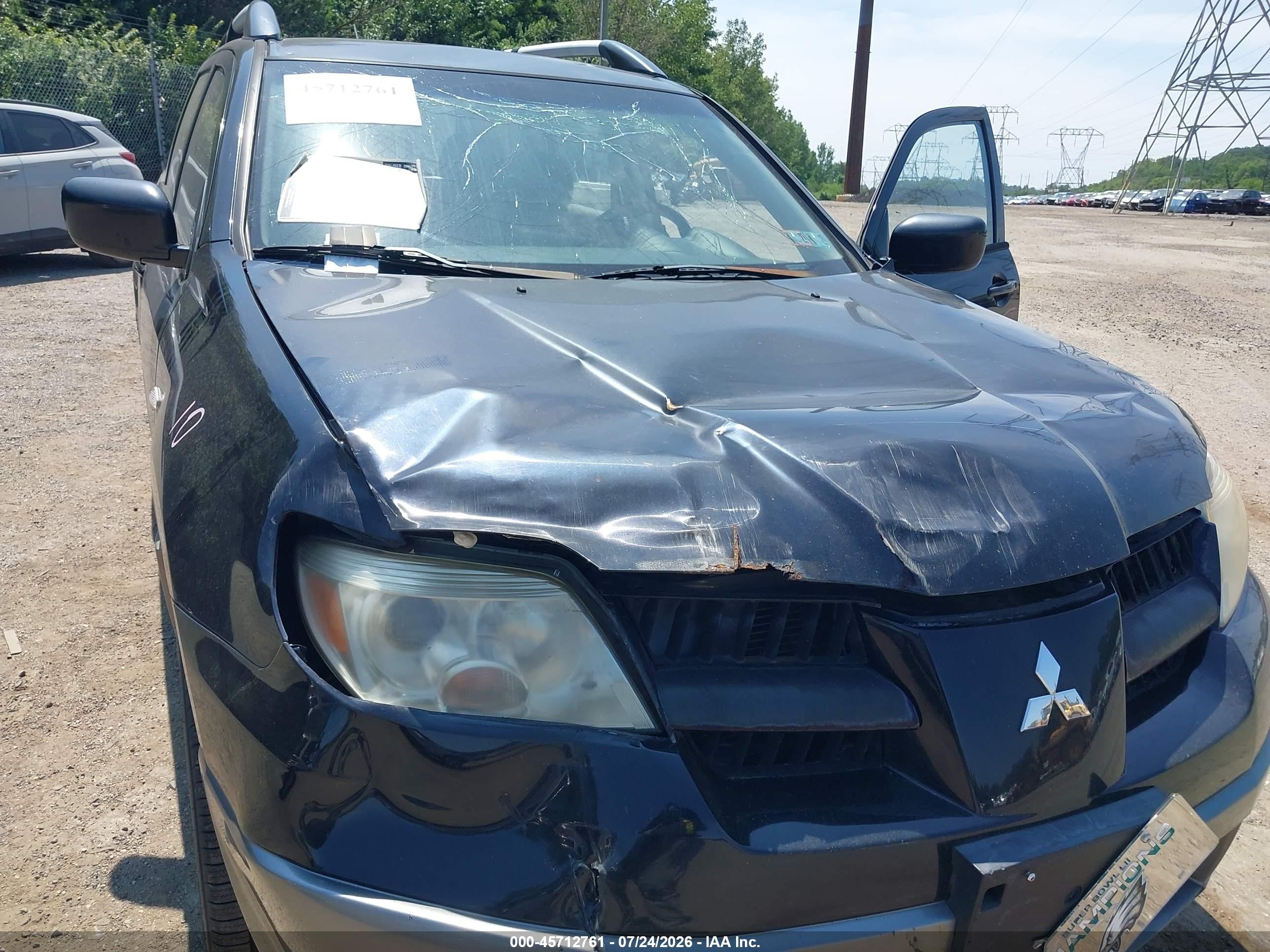 2006 Mitsubishi Outlander Ls Black vin: JA4LZ31F06U001202