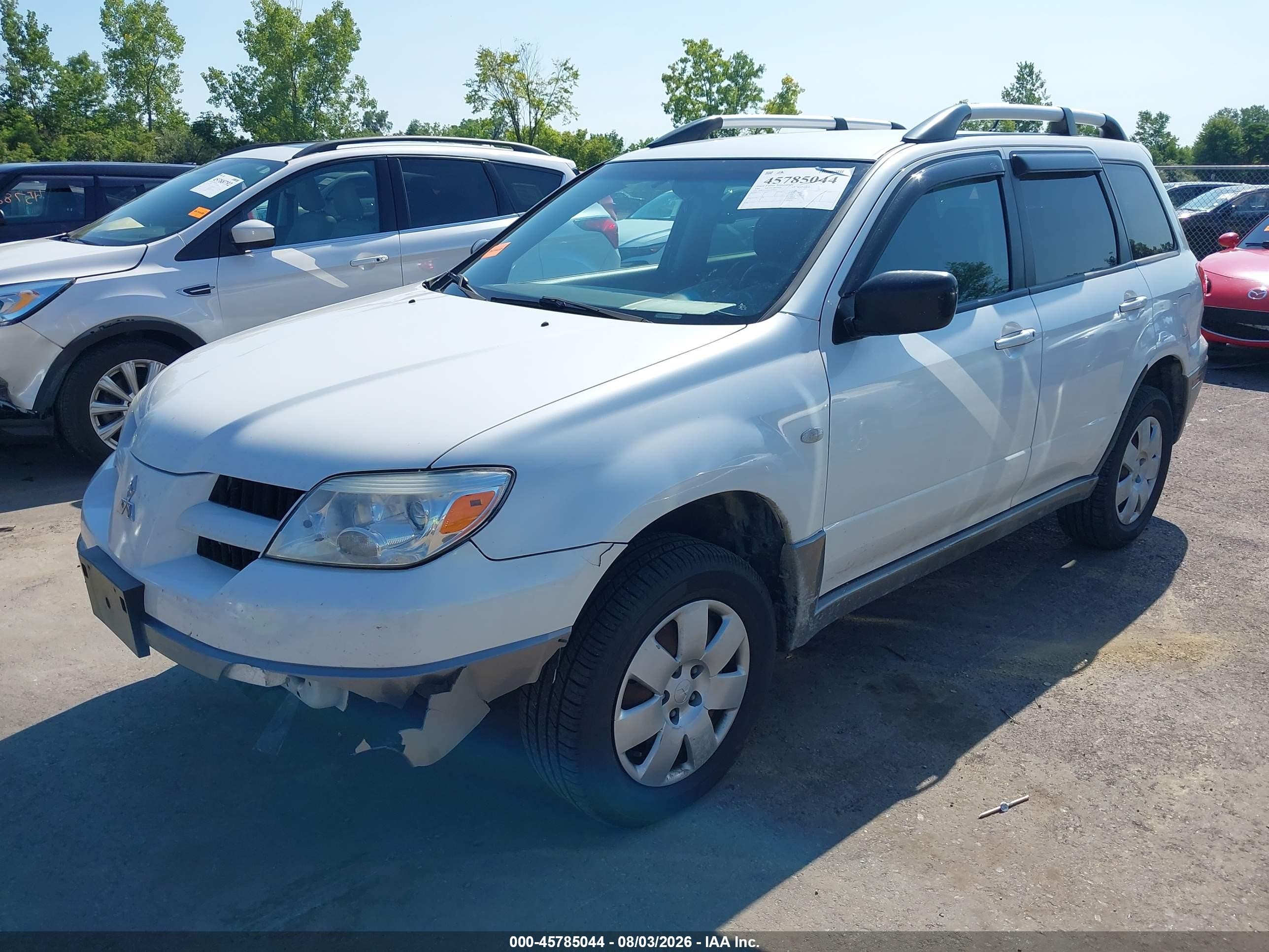 2006 Mitsubishi Outlander Ls White vin: JA4LZ31F16U035696