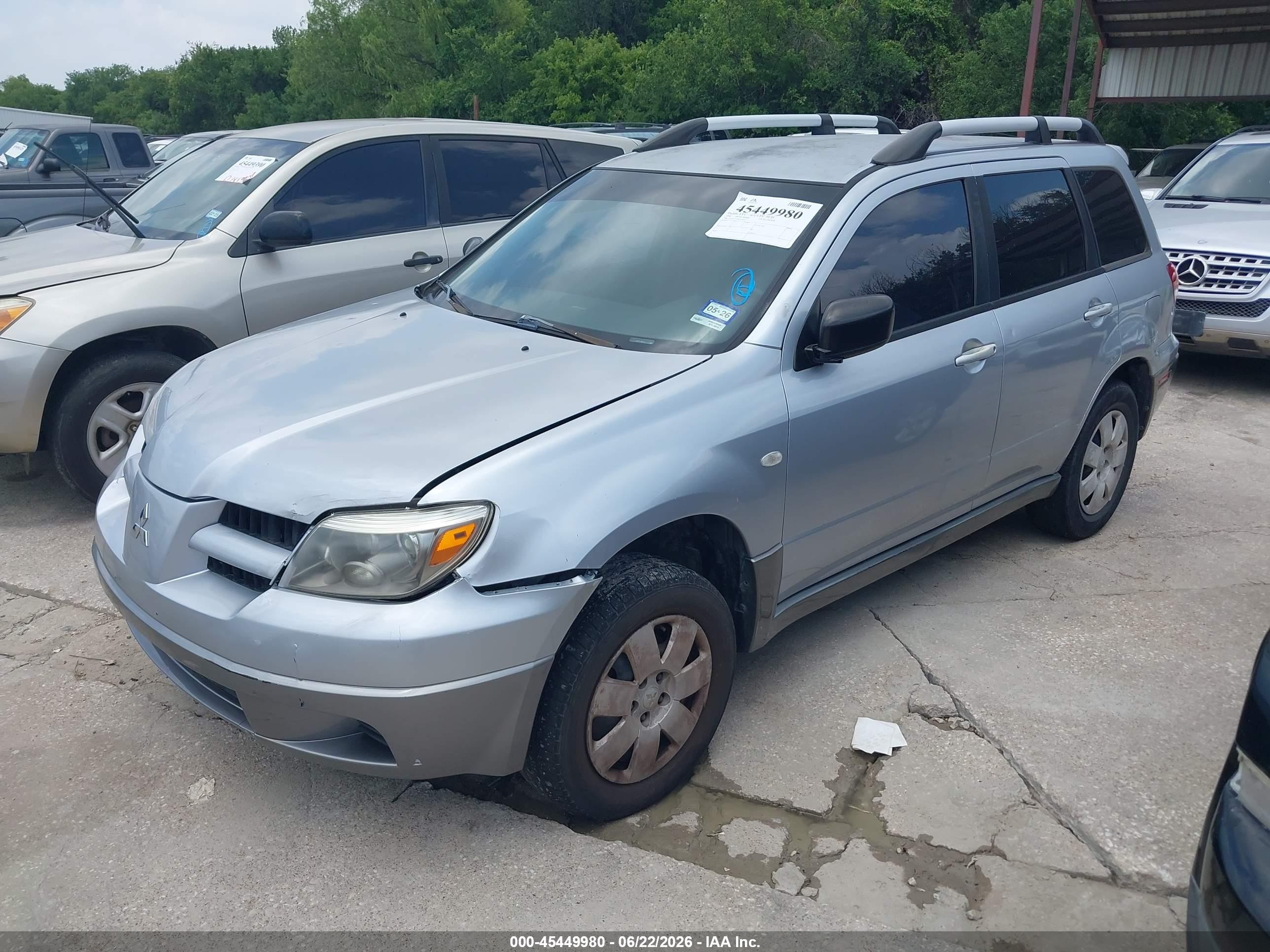 2006 Mitsubishi Outlander Ls Gray vin: JA4LZ31F26U037652