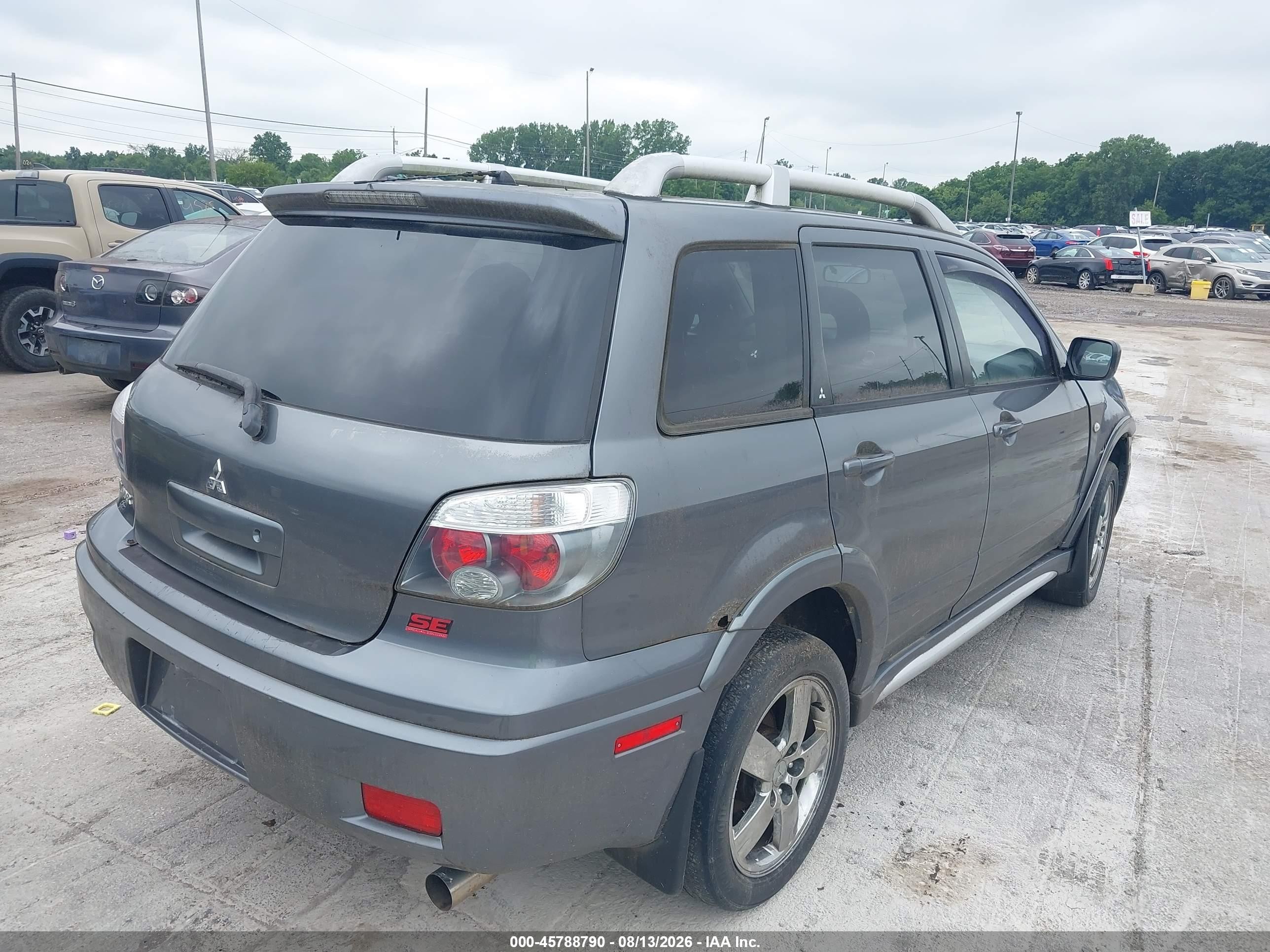 2006 Mitsubishi Outlander Se Gray vin: JA4LZ41F46U026674