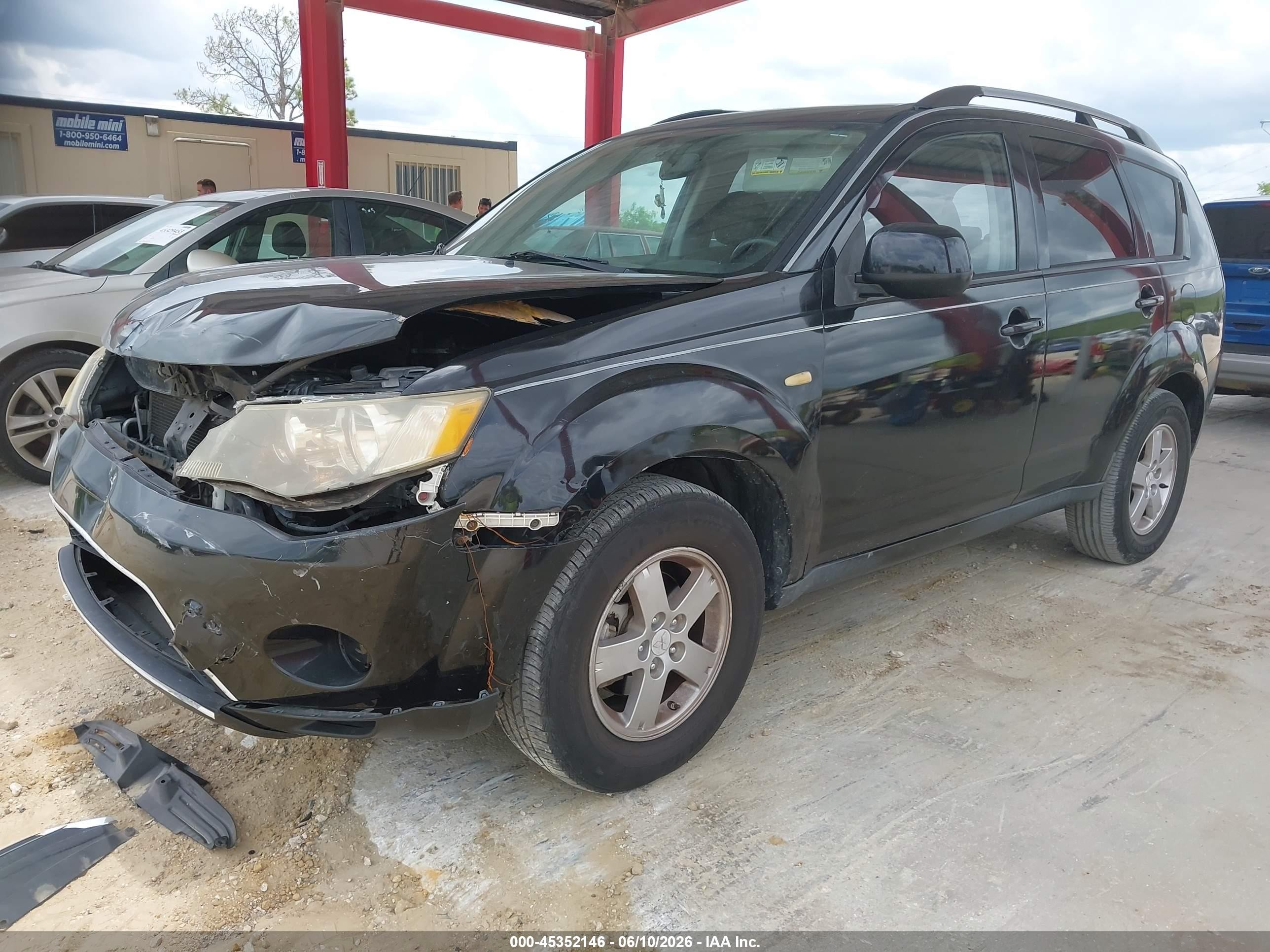 2007 Mitsubishi Outlander Es/ls Black vin: JA4MS31X07U014549
