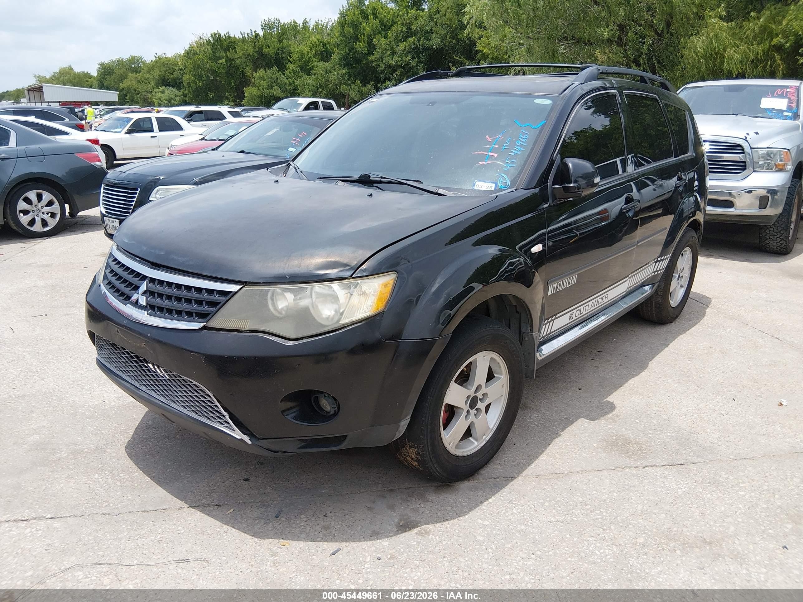 2007 Mitsubishi Outlander Es/ls Black vin: JA4MS31X27U013449