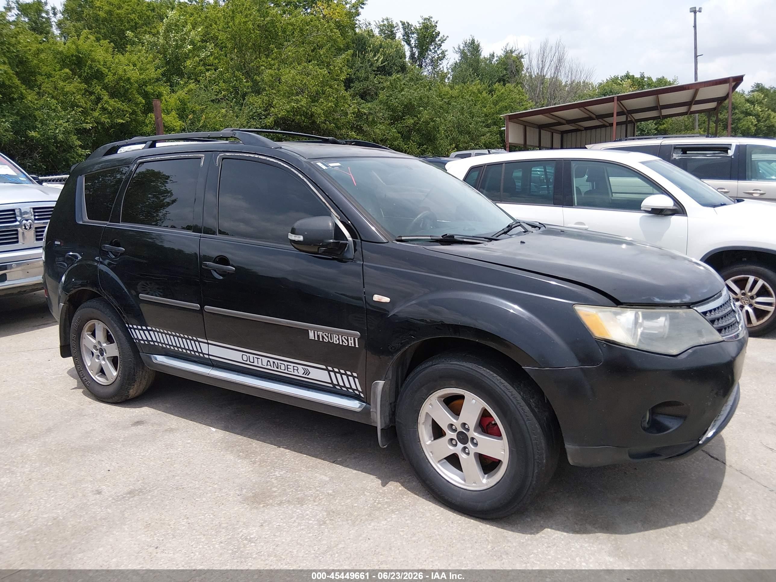 2007 Mitsubishi Outlander Es/ls Black vin: JA4MS31X27U013449