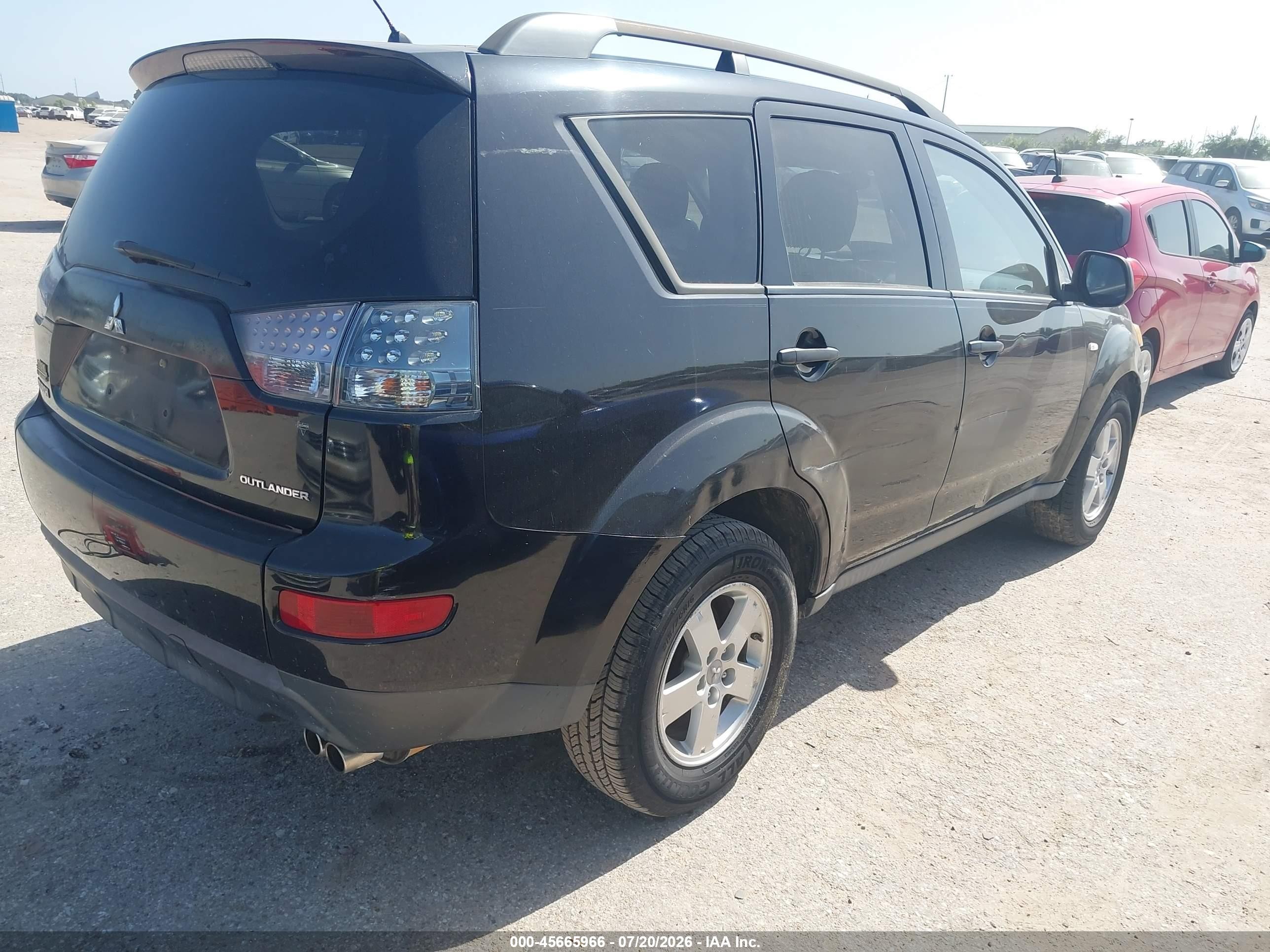 2007 Mitsubishi Outlander Es/ls Black vin: JA4MS31X57U013896
