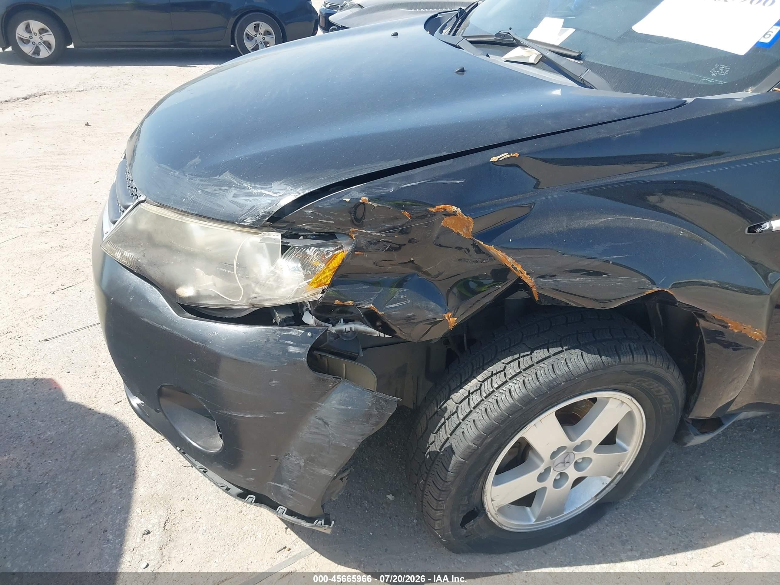 2007 Mitsubishi Outlander Es/ls Black vin: JA4MS31X57U013896