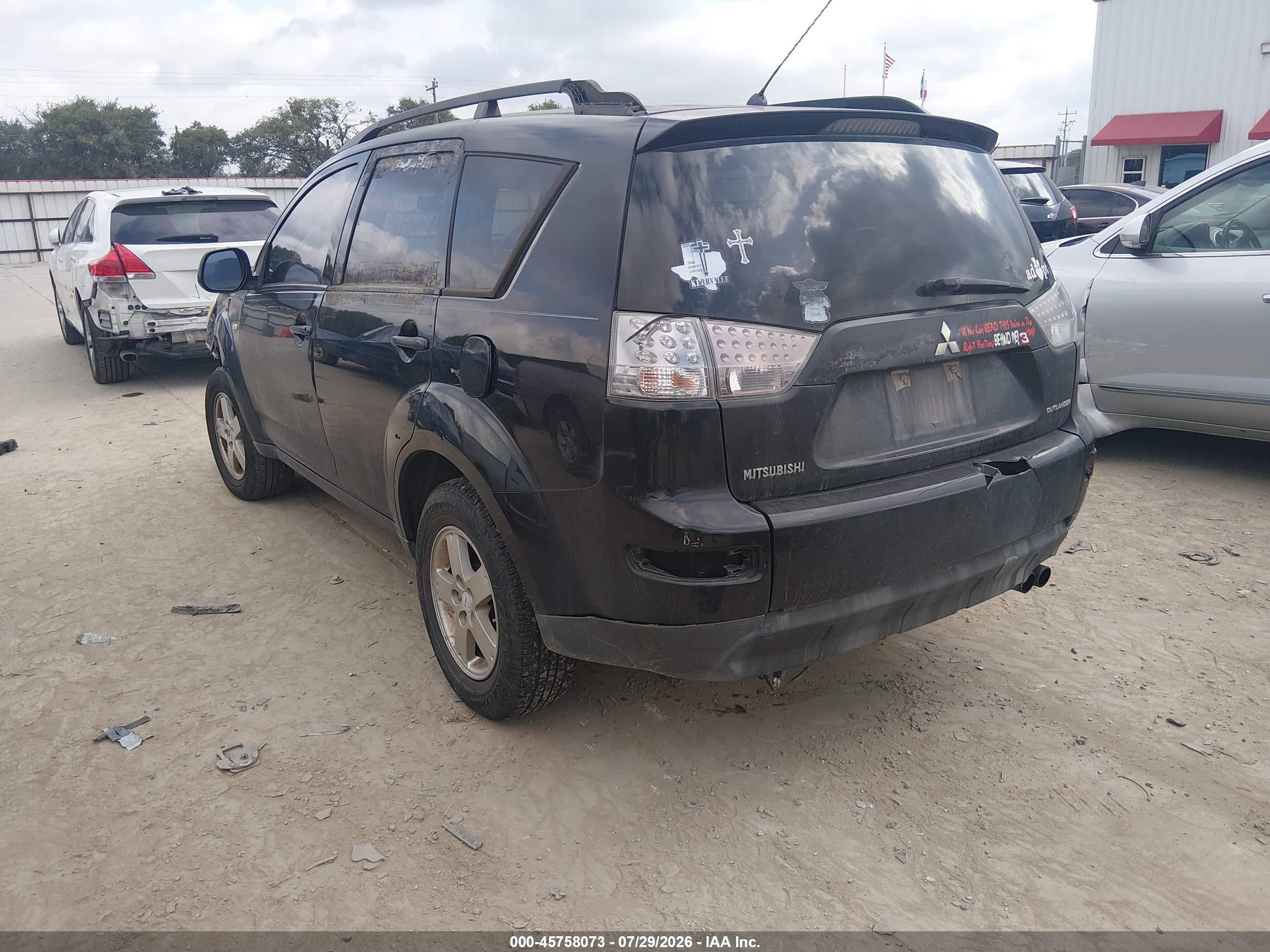 2007 Mitsubishi Outlander Es/ls Black vin: JA4MS31X57Z008006