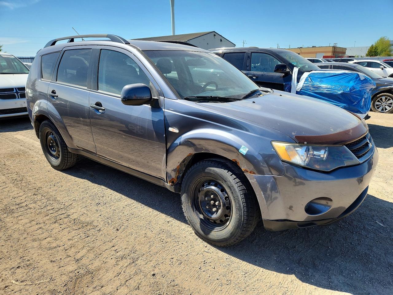 2007 Mitsubishi Outlander Es Серый vin: JA4MS31X67Z601034