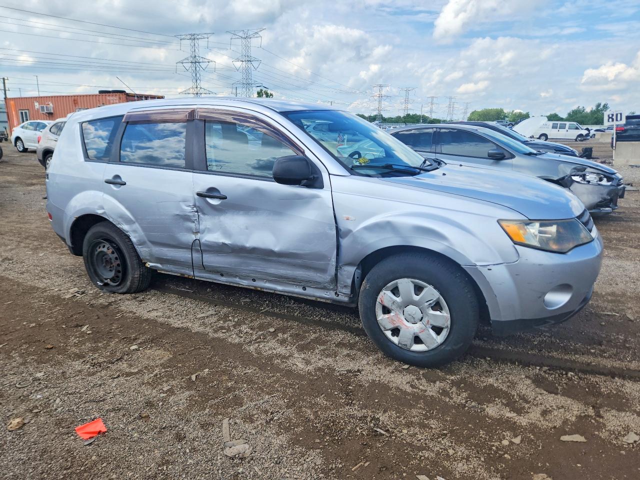 2007 Mitsubishi Outlander Es Silver vin: JA4MS31X87U004805